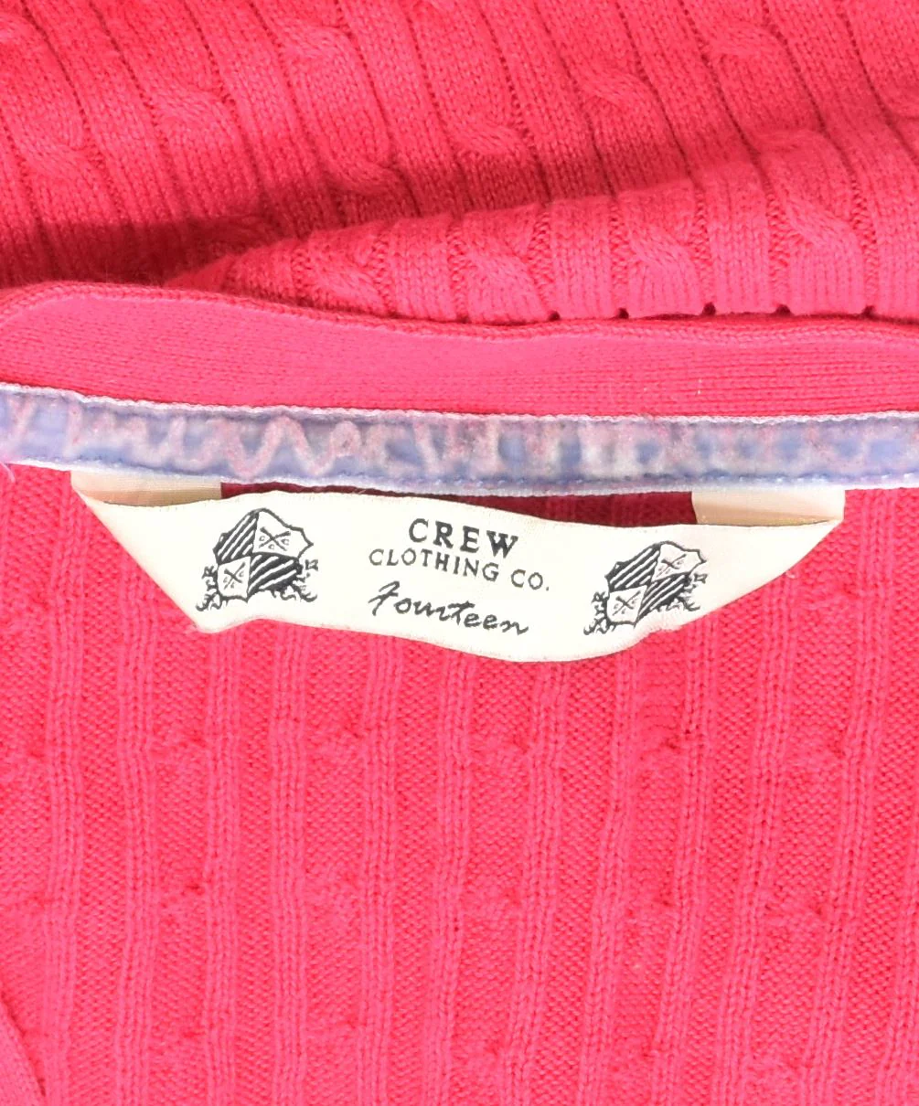 CREW CLOTHING Womens Cardigan Sweater UK 14 Large Pink Cotton - Image 3