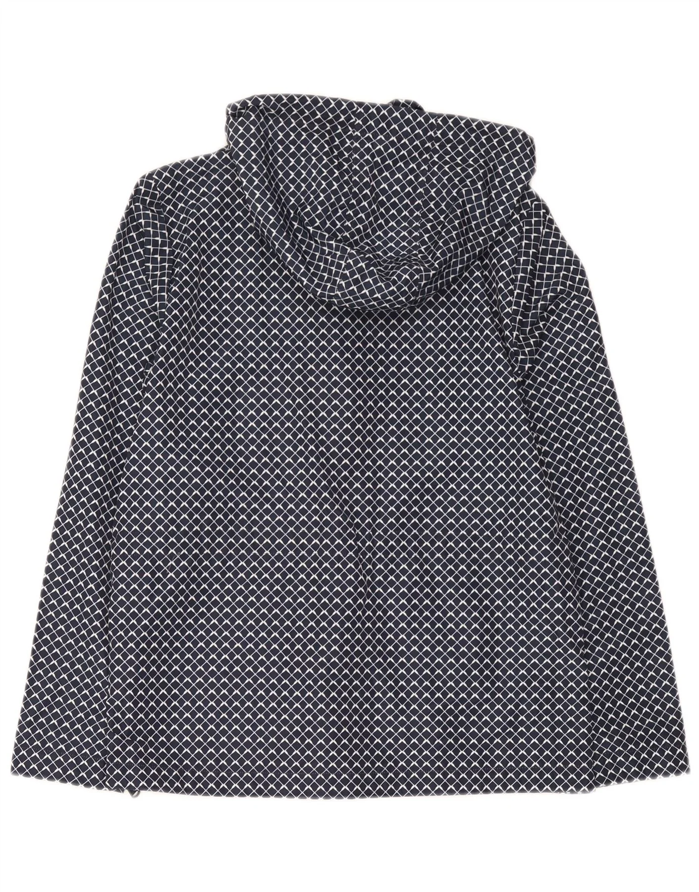 Crew Clothing Womens Hooded Rain Jacket UK 10 Small Navy Blue Geometric - Image 2