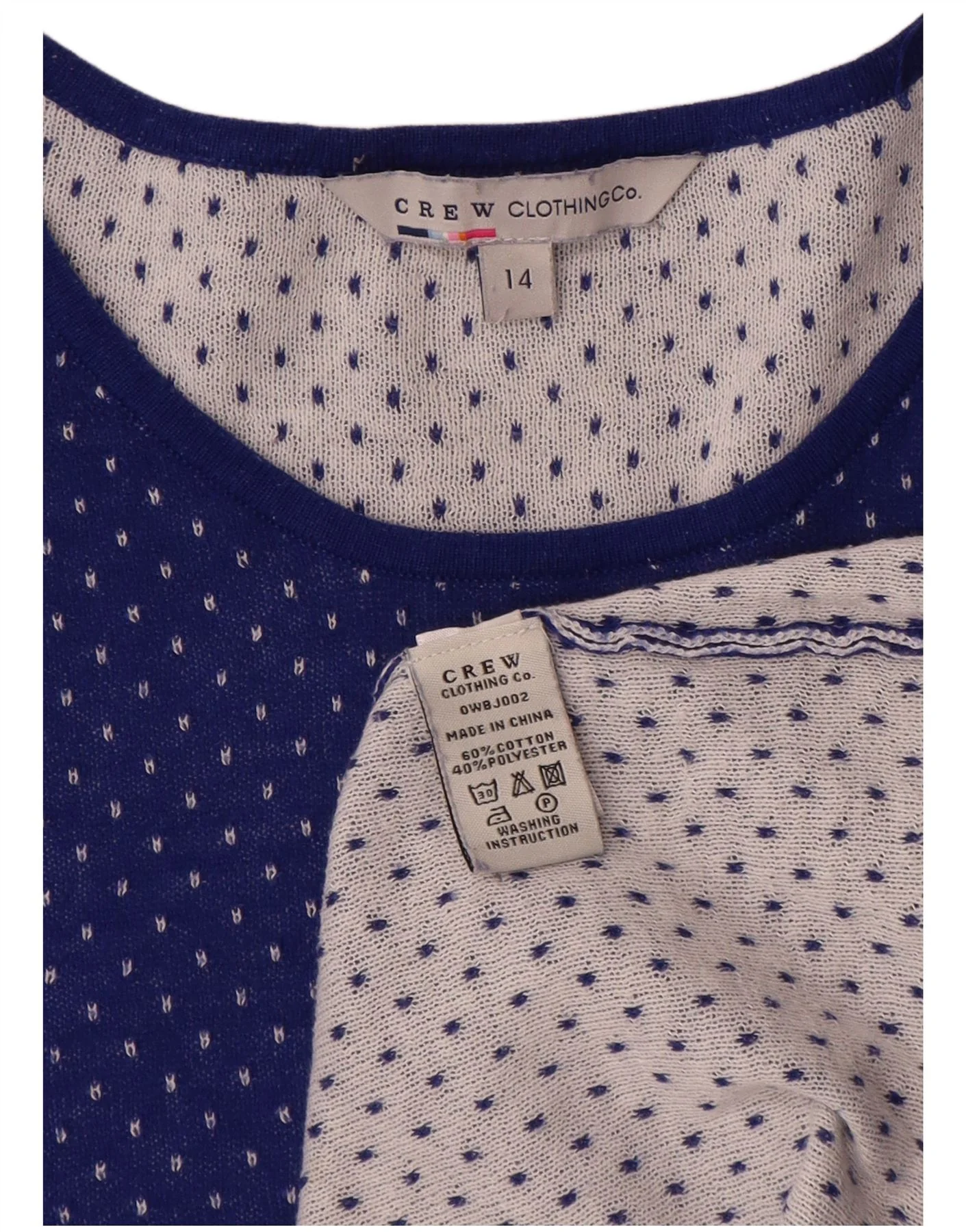 Crew Clothing Womens Long Sleeve Jumper Dress UK 14 Large Blue Spotted - Image 3