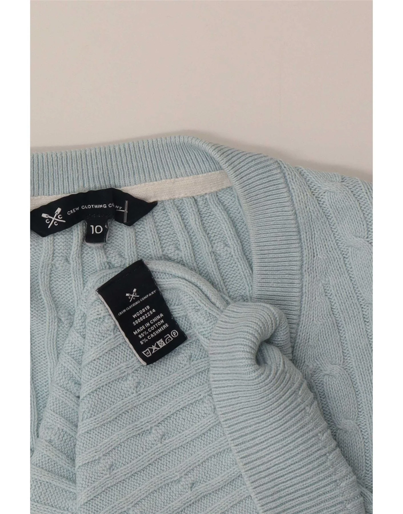 Crew Clothing Womens V-Neck Jumper Sweater UK 10 Small Blue Cotton - Image 5