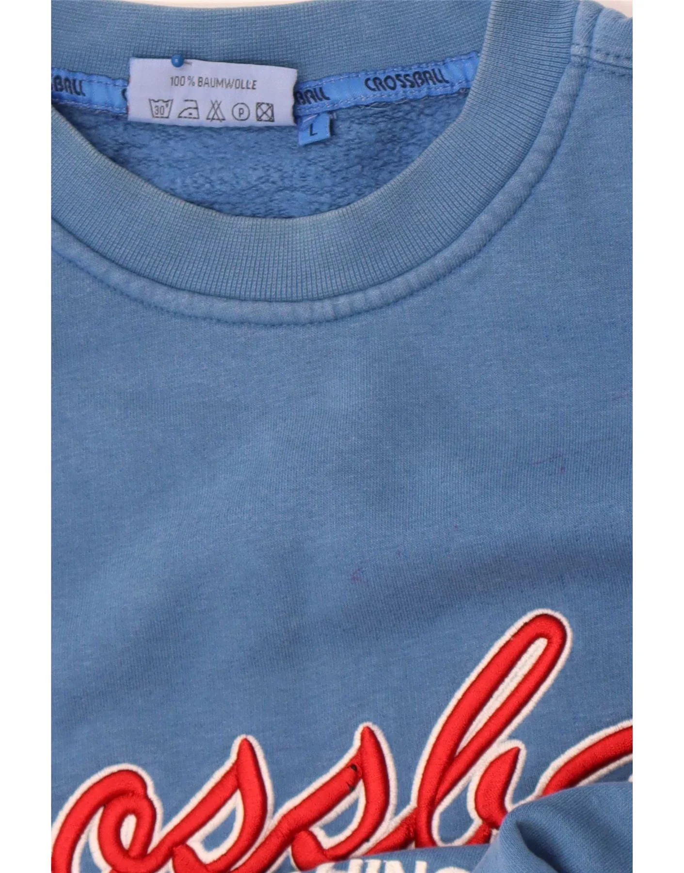 Crossball Mens Graphic Regular Fit Sweatshirt Jumper Large Blue Cotton - Image 3