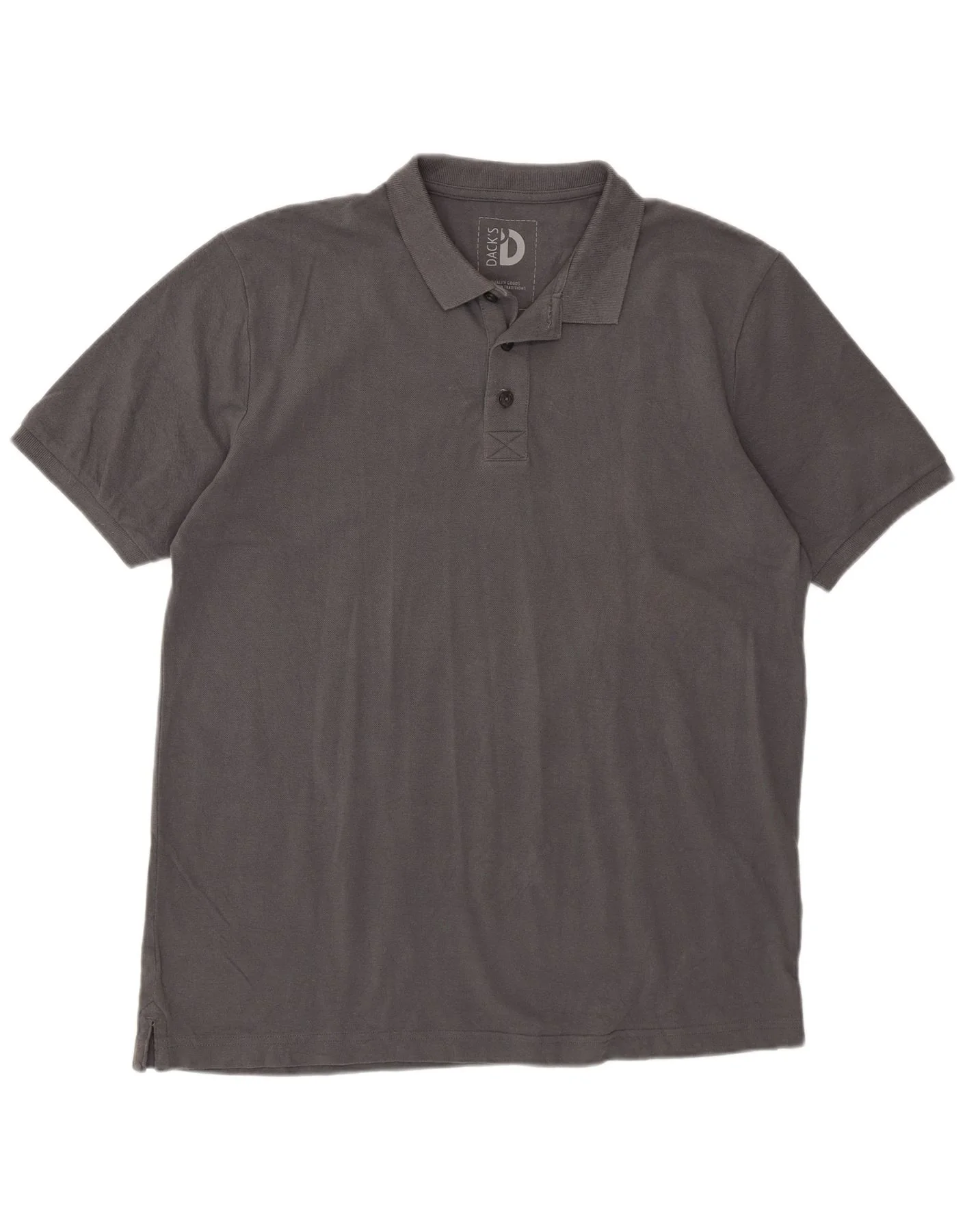 Dack's Mens Polo Shirt Large Grey Cotton