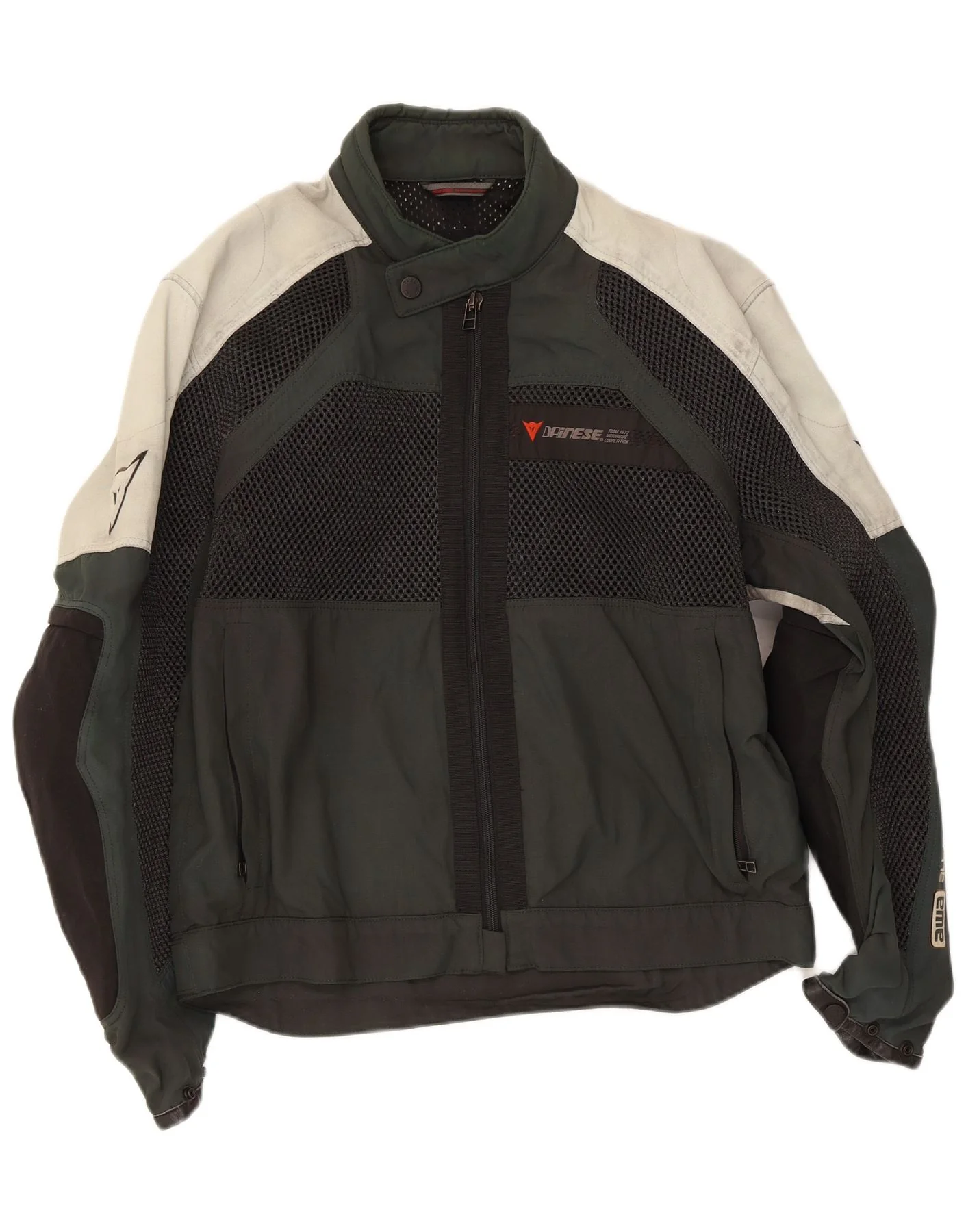 Dainese Womens Graphic Racer Jacket EU 52 Medium Grey Colourblock Nylon