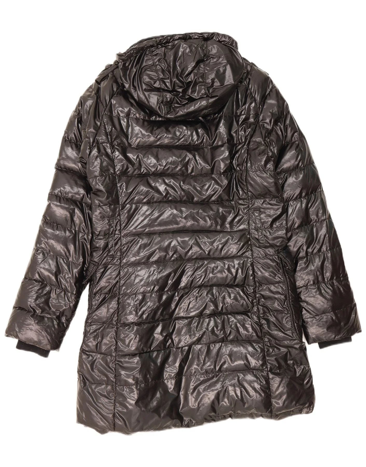 Daniele Alessandrini Womens Military Hooded Padded Coat IT 46 Large Black - Image 2