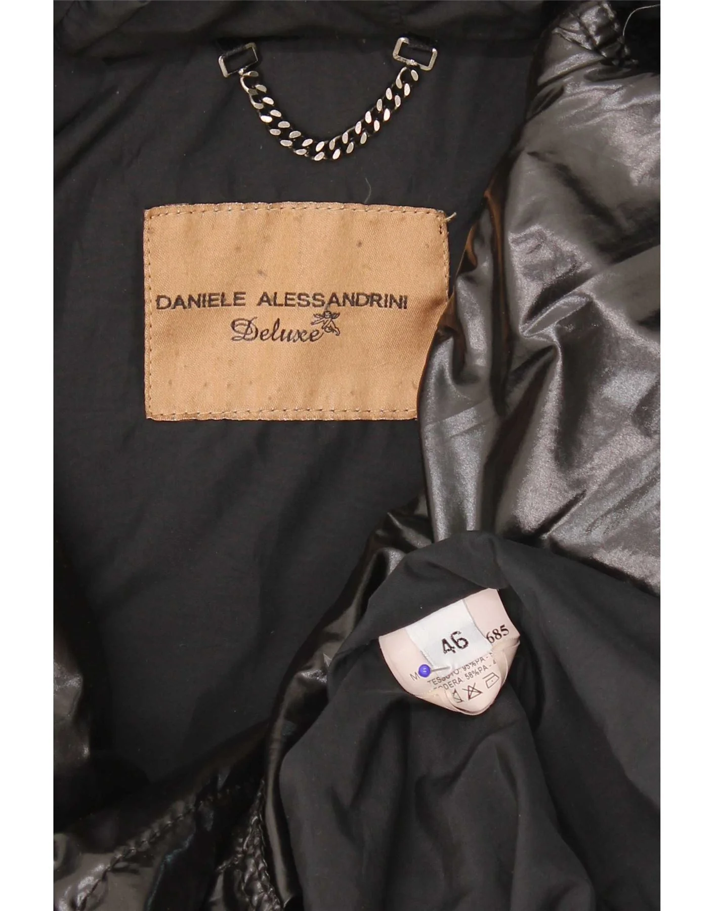 Daniele Alessandrini Womens Military Hooded Padded Coat IT 46 Large Black - Image 3