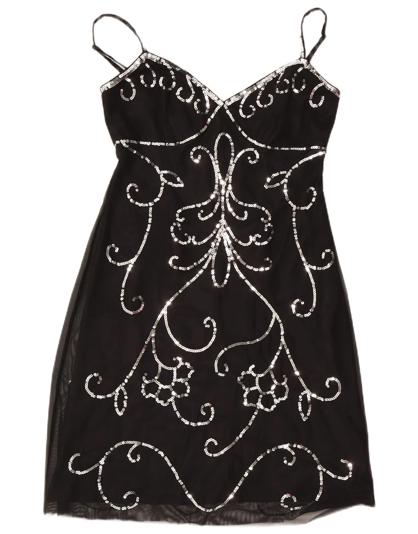 Debut Womens Evening Sleeveless Sheath Dress UK 14 Medium Black Paisley