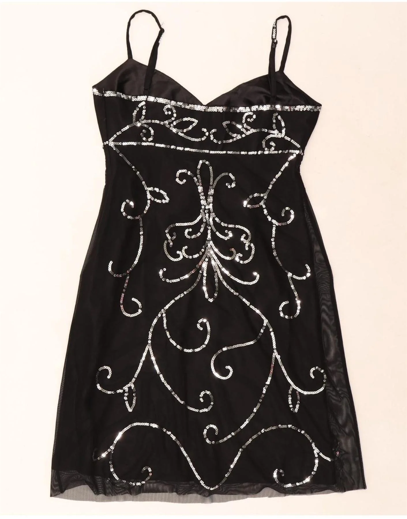 Debut Womens Evening Sleeveless Sheath Dress UK 14 Medium Black Paisley - Image 2