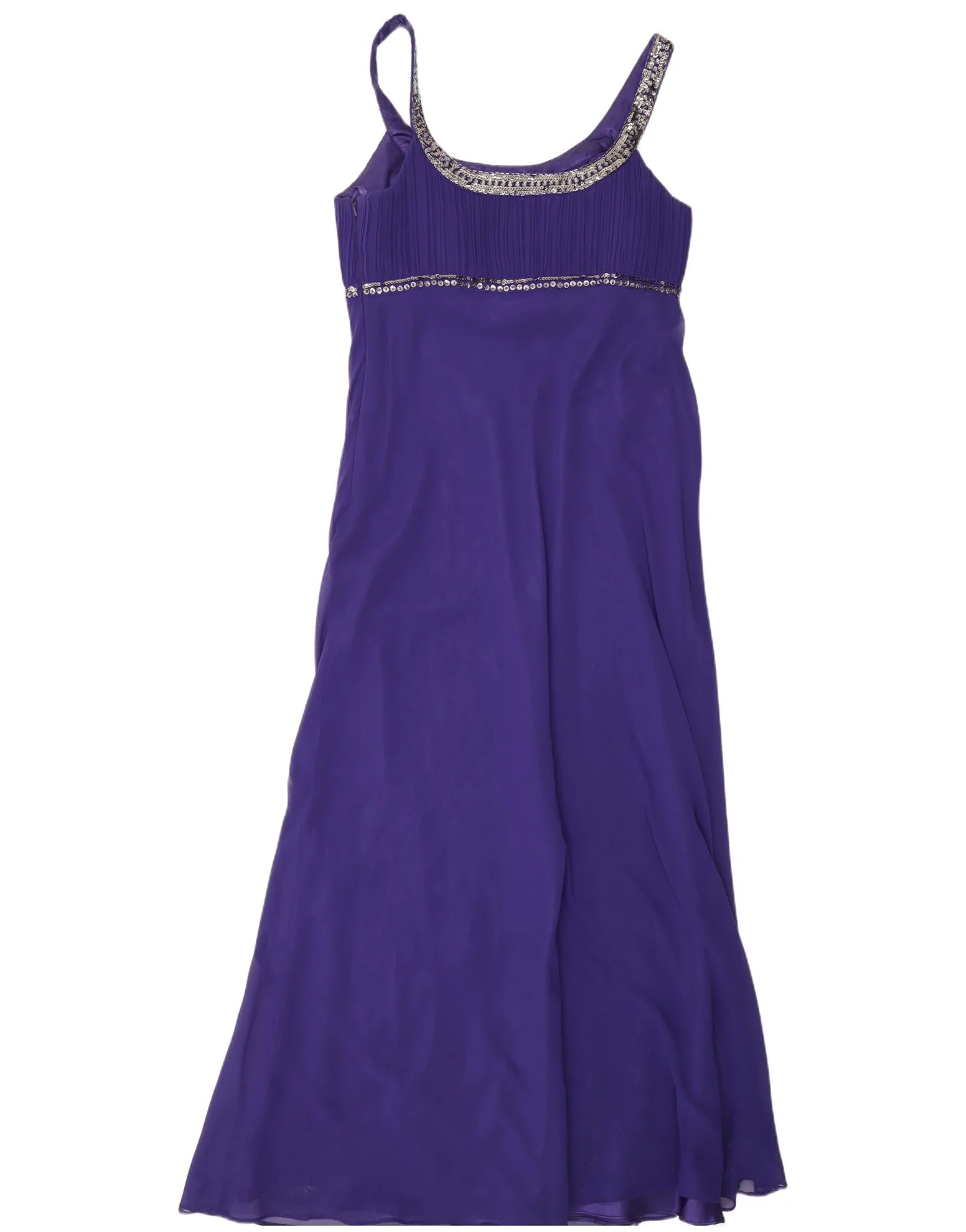 Debut Womens Sleeveless Maxi Dress UK 14 Medium Purple Polyester - Image 3