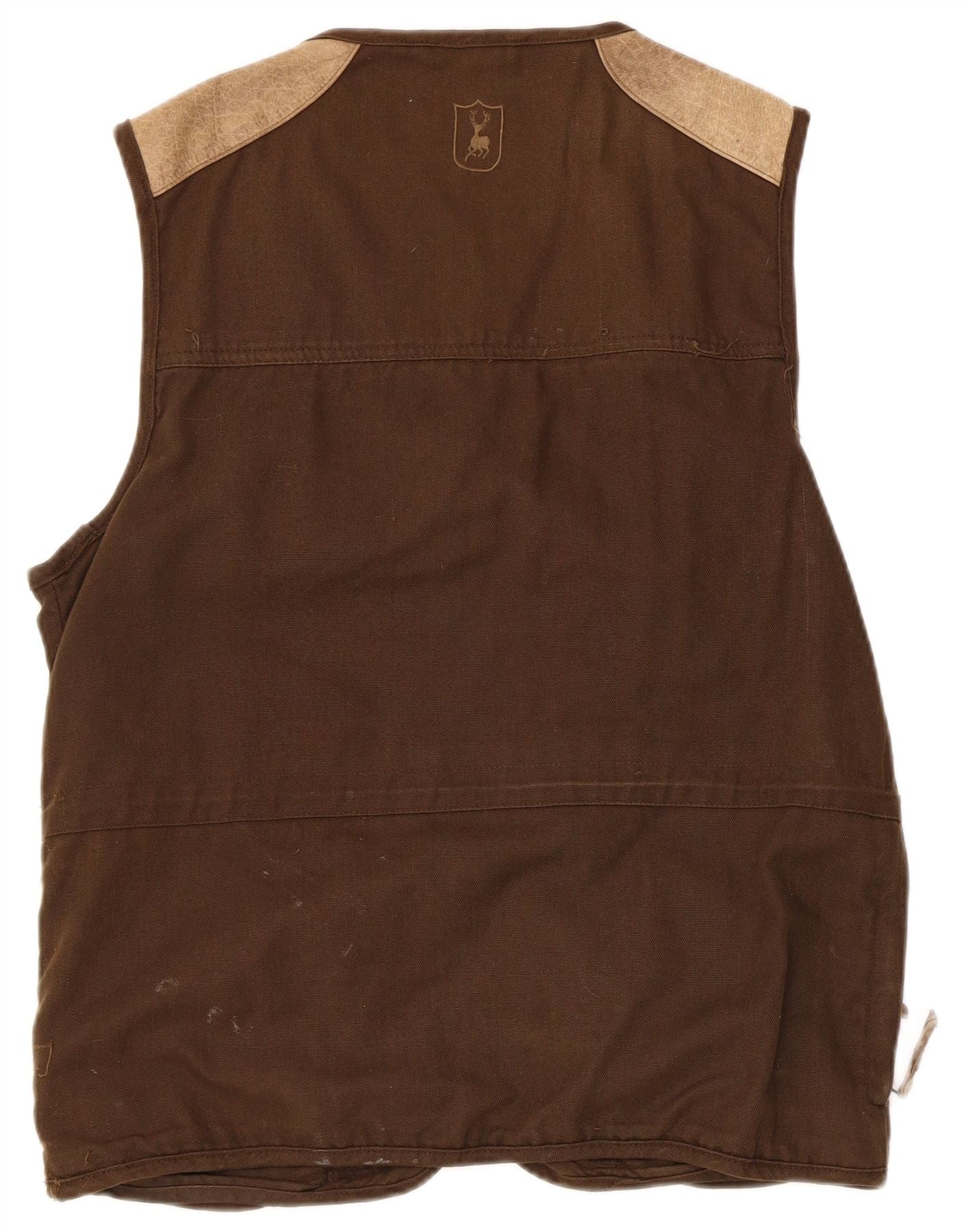 Deerhunter Mens Gilet UK 40 Large Brown Colourblock Cotton - Image 2