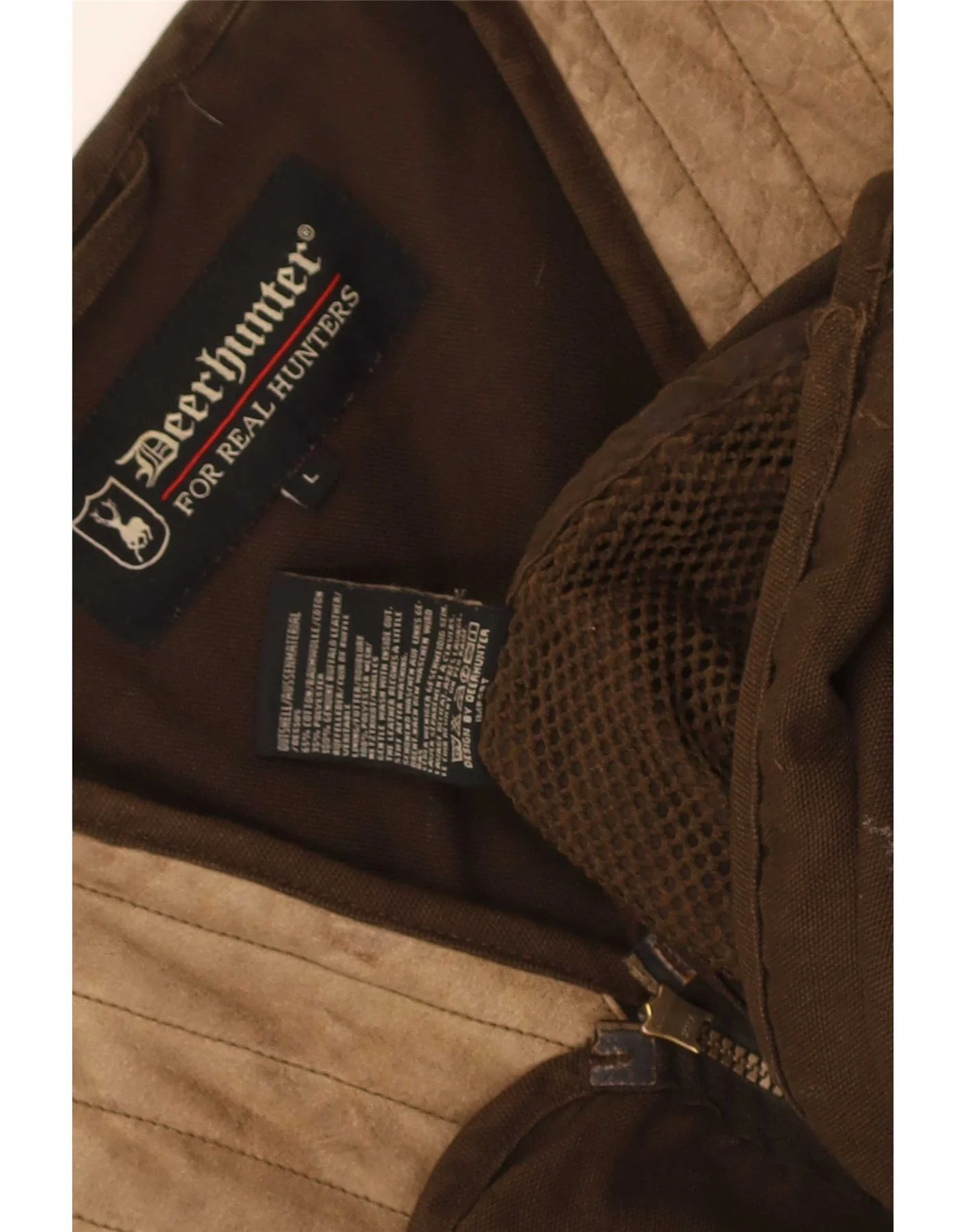Deerhunter Mens Gilet UK 40 Large Brown Colourblock Cotton - Image 4