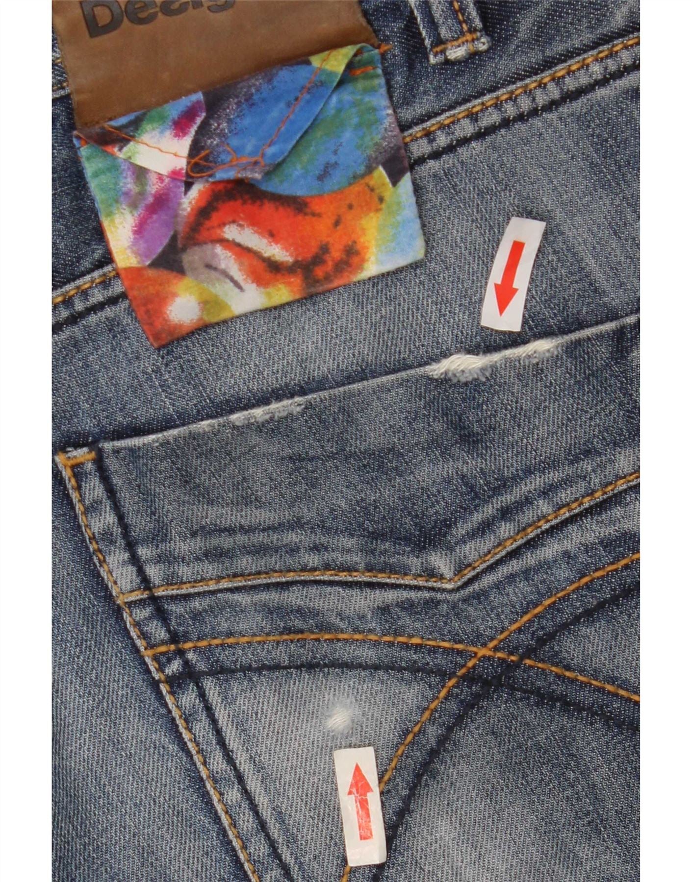 Desigual Mens Straight Jeans W30 L33 Blue Cotton - Image 5