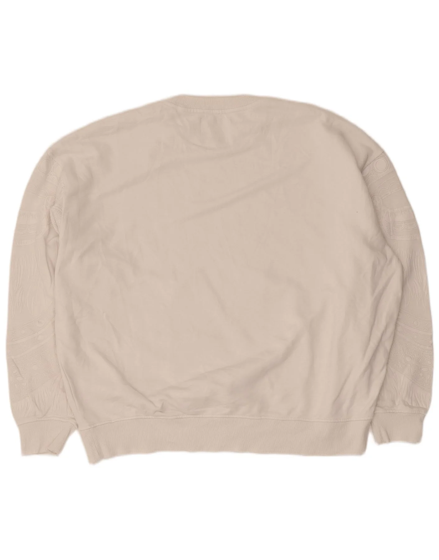 Desigual Womens Graphic Oversized Sweatshirt Jumper UK 18 XL White Cotton - Image 2