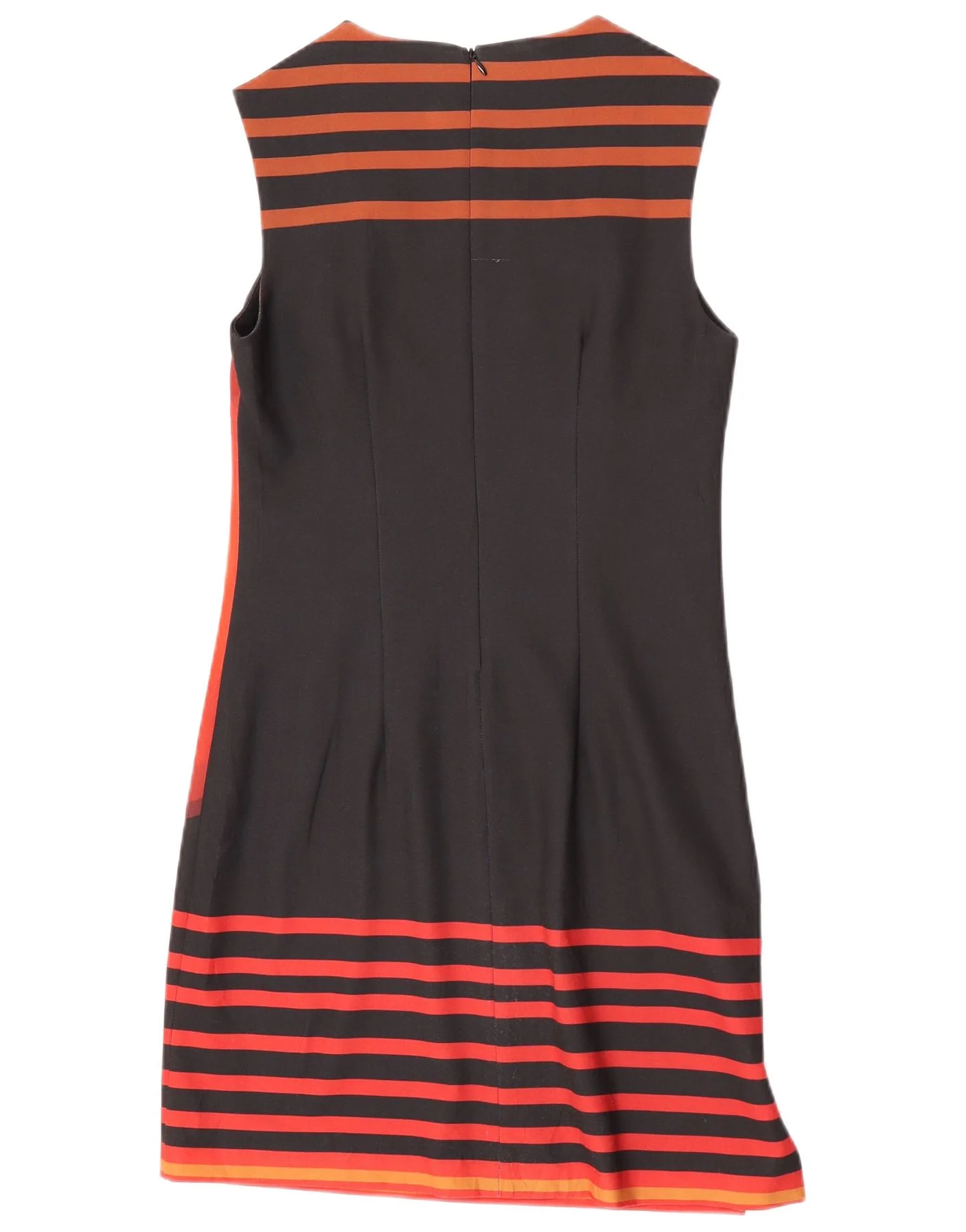 Desigual Womens Graphic Sleeveless Shift Dress EU 38 Medium Black Striped - Image 2