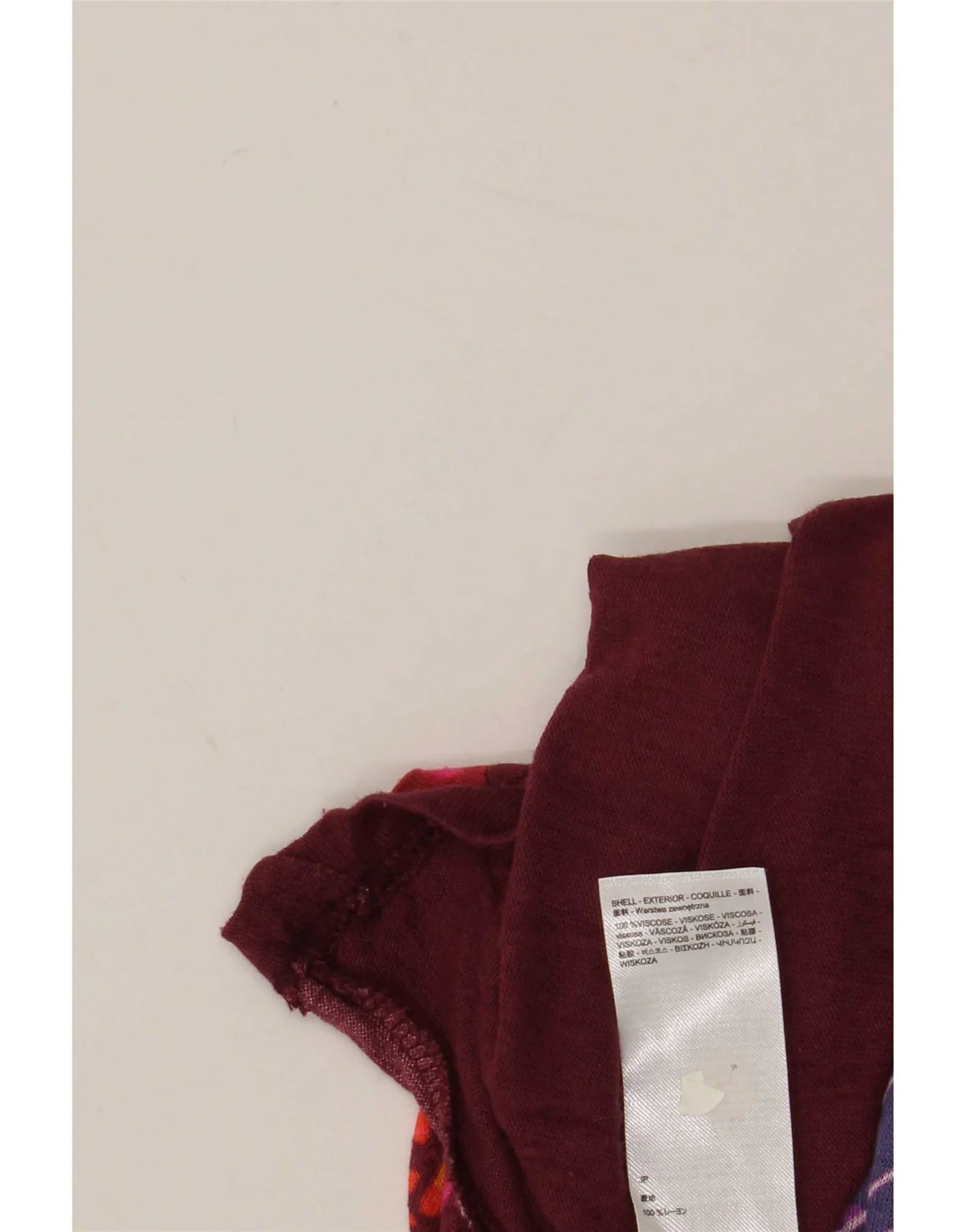 Desigual Womens Graphic Top 3/4 Sleeve UK 14 Large Burgundy Bohemian - Image 5