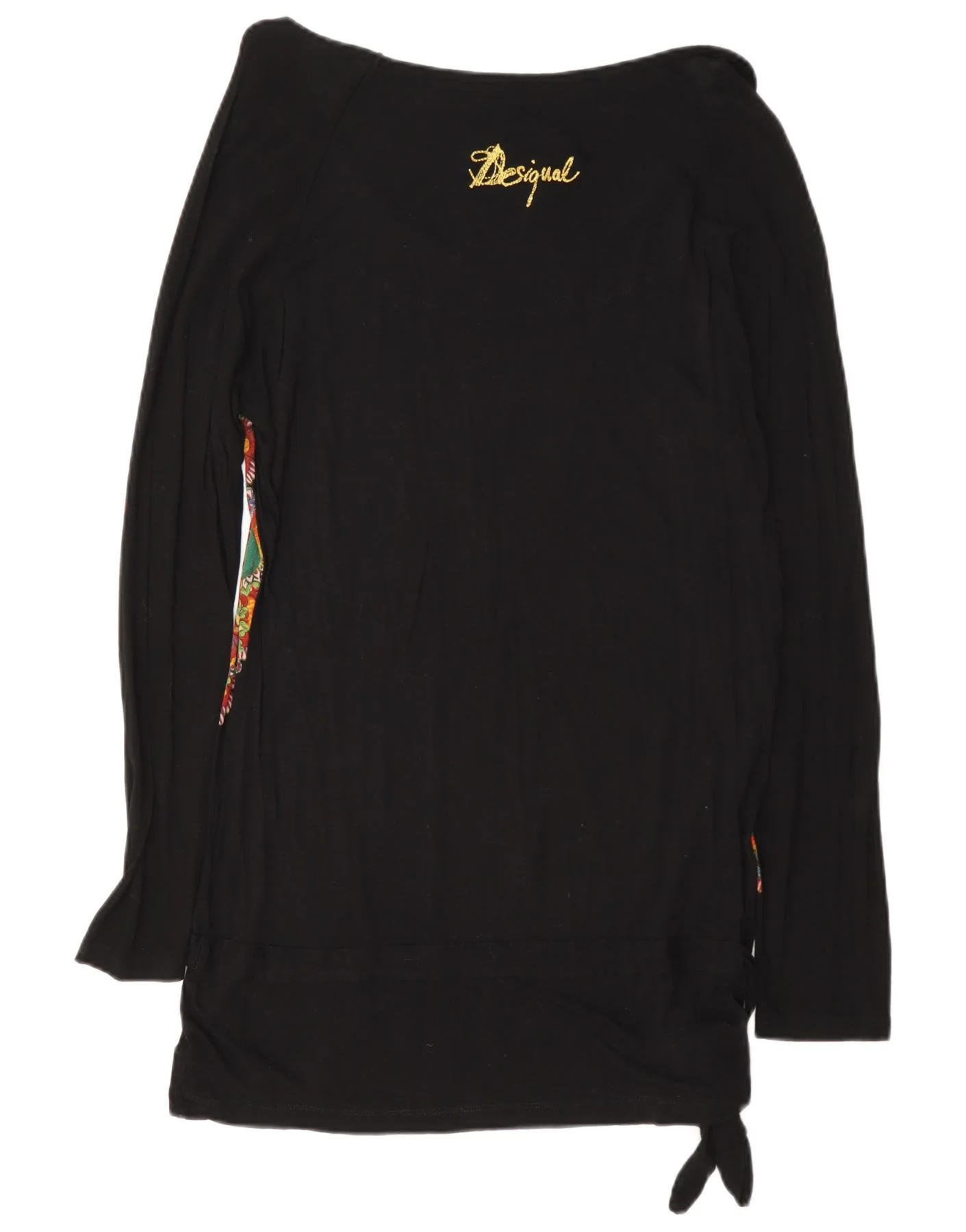 Desigual Womens Graphic Tunic Top UK 18 XL Black Floral - Image 2