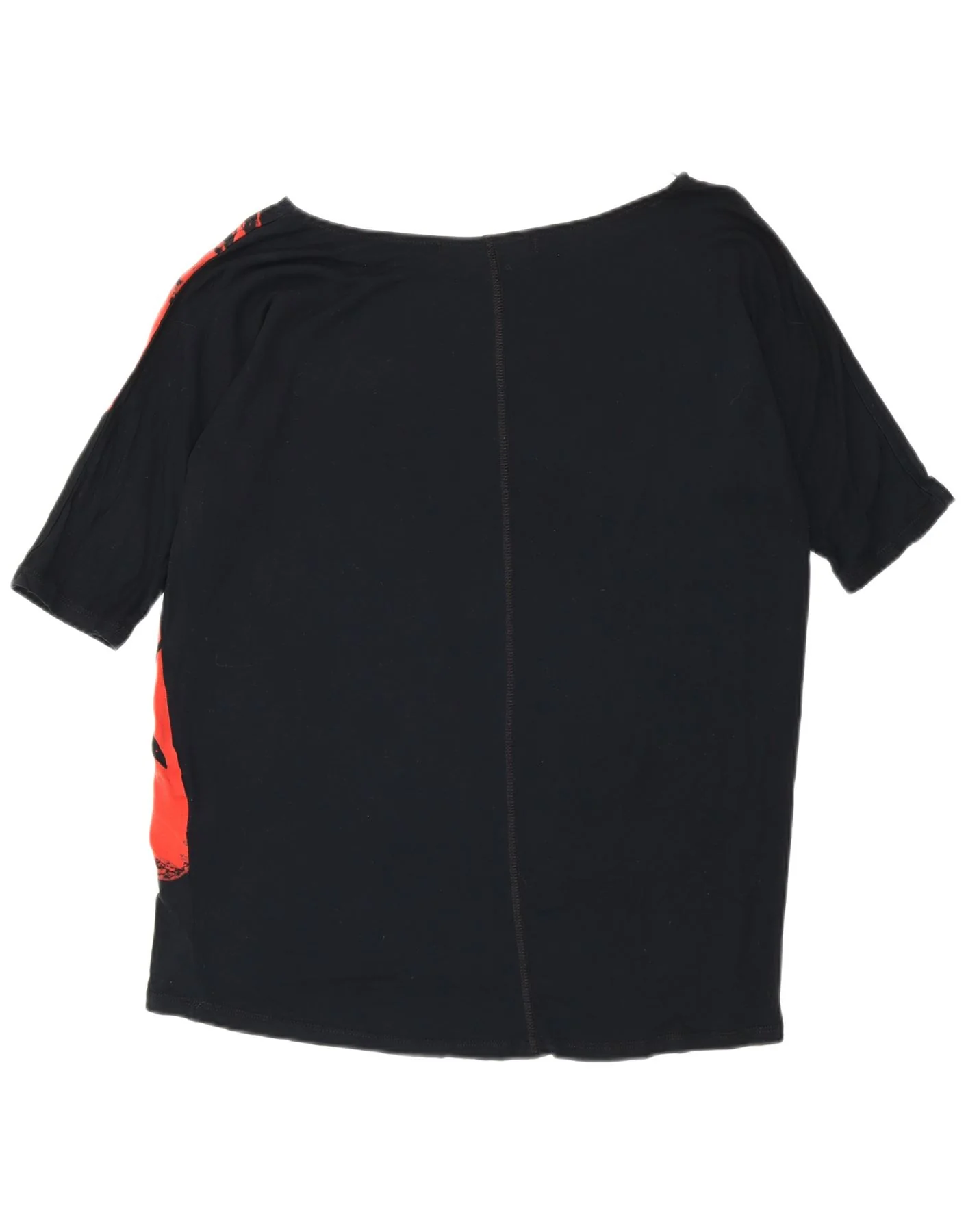 Desigual Womens Loose Fit Graphic Top 3/4 Sleeve UK 14 Medium Black Cotton - Image 2