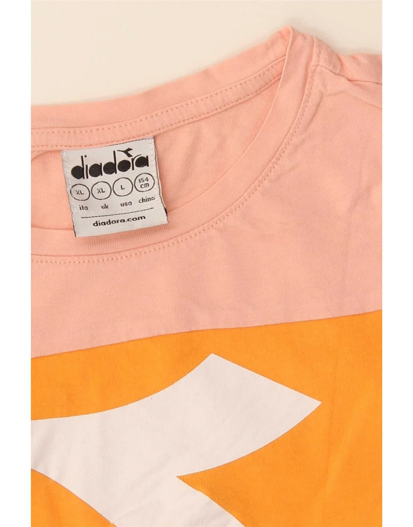 Diadora Girls Graphic T-Shirt Top 11-12 Years XL Pink Colourblock - Image 4