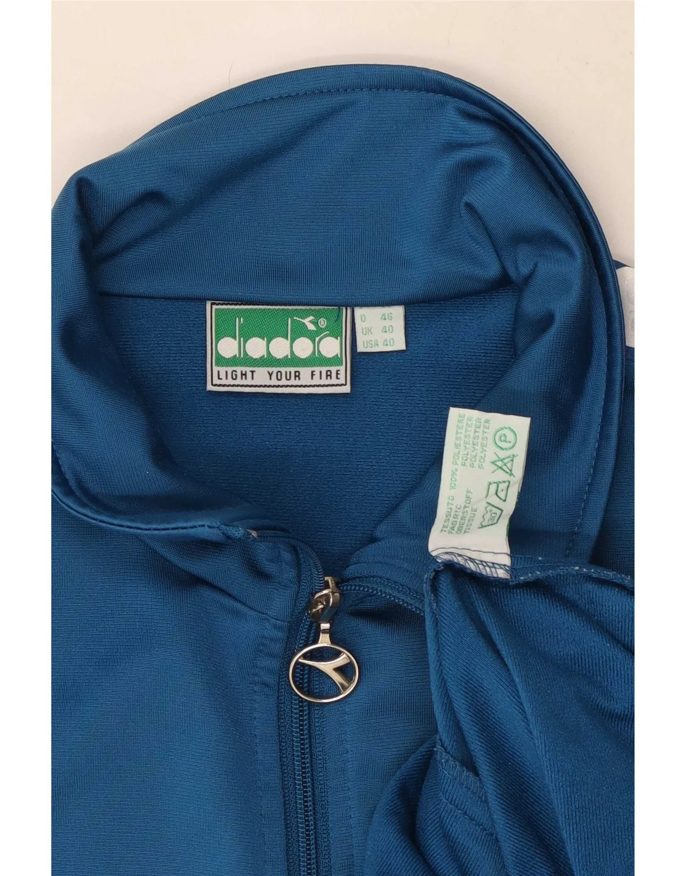 Diadora Mens Graphic Tracksuit Top Jacket UK 40 Large Blue Colourblock - Image 3