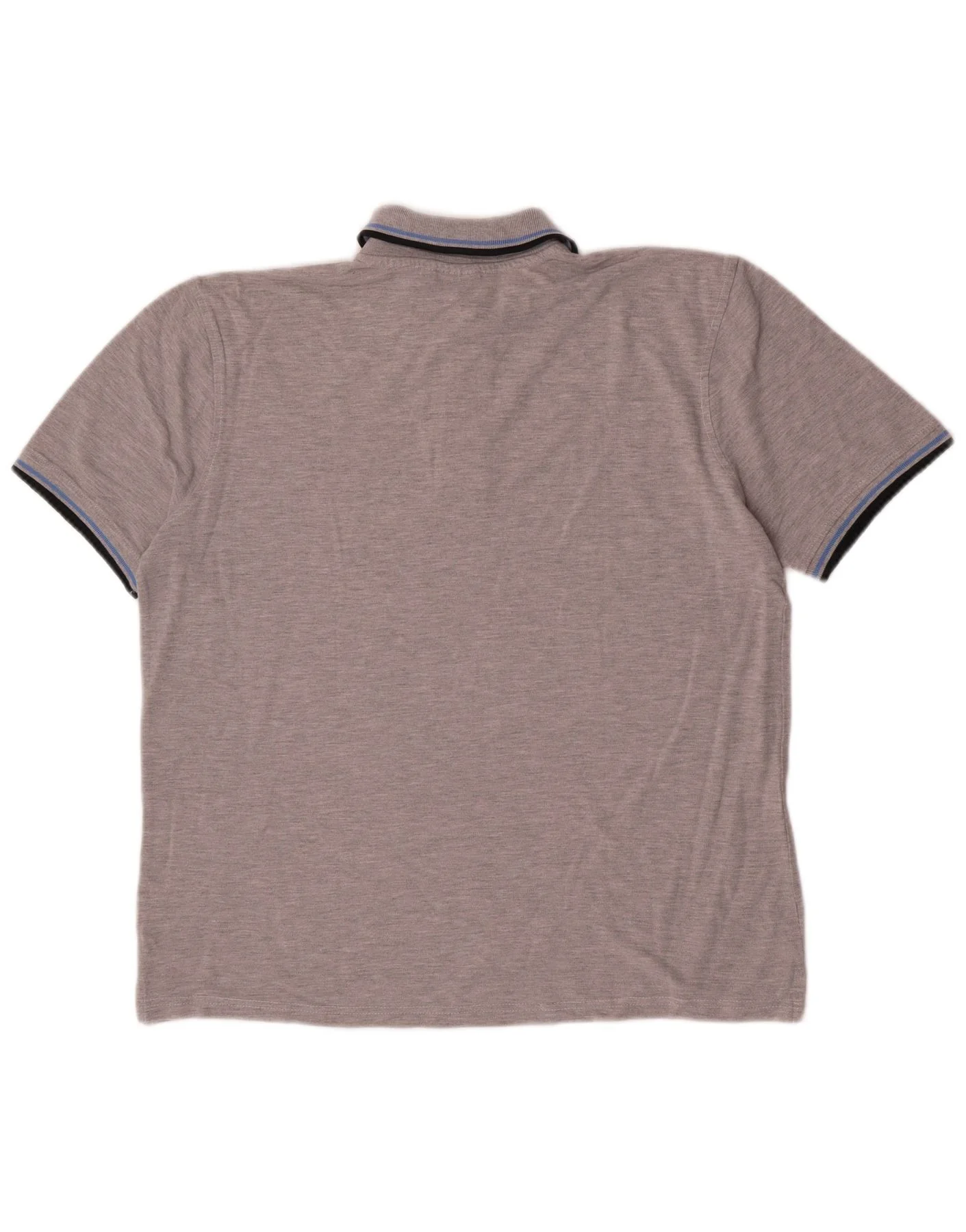 Diadora Mens Polo Shirt Large Grey Striped Cotton - Image 2