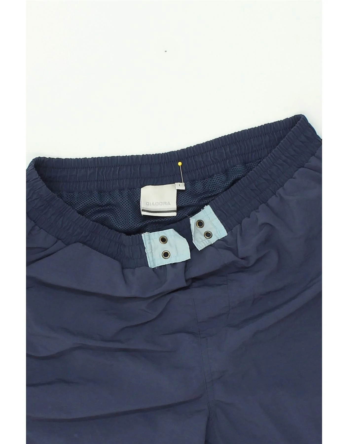 DIADORA Mens Swimming Shorts Large Navy Blue Striped Polyamide - Image 3