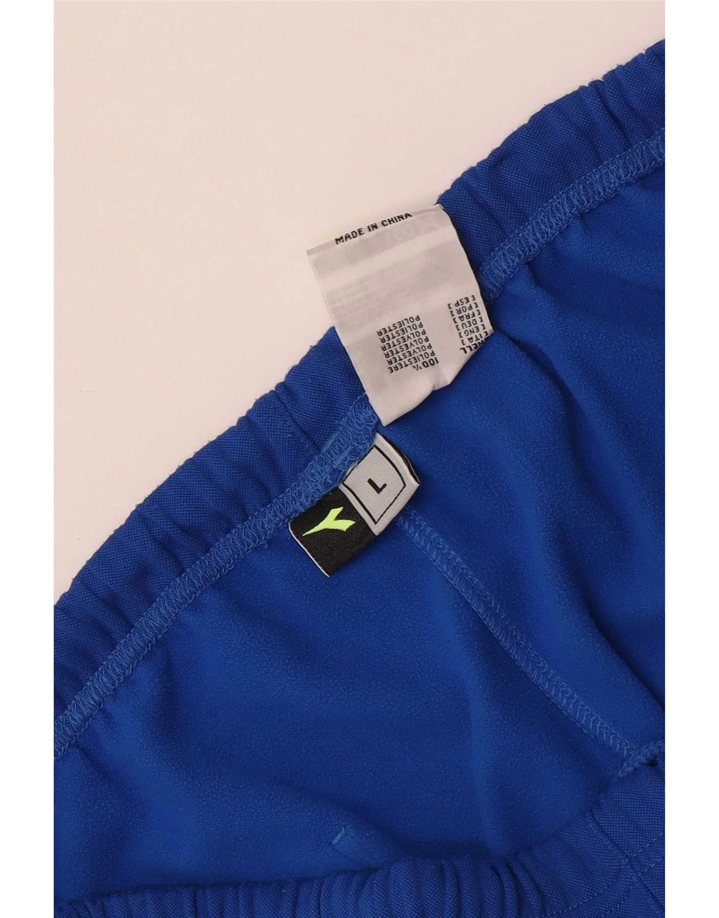 Diadora Mens Tracksuit Trousers Joggers Large Blue Polyester - Image 3