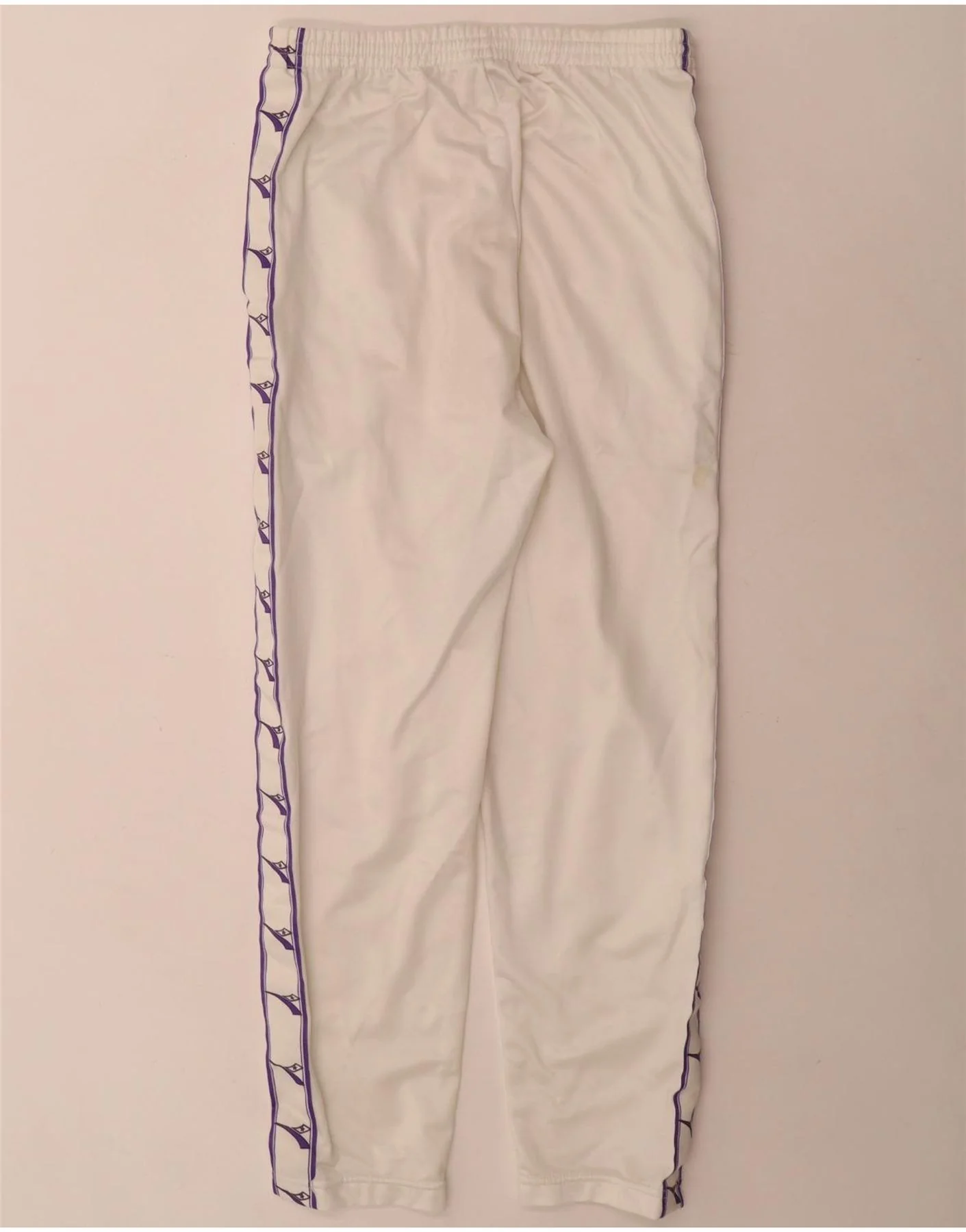 Diadora Womens Graphic Tracksuit Trousers UK 10 Small White Polyester - Image 2