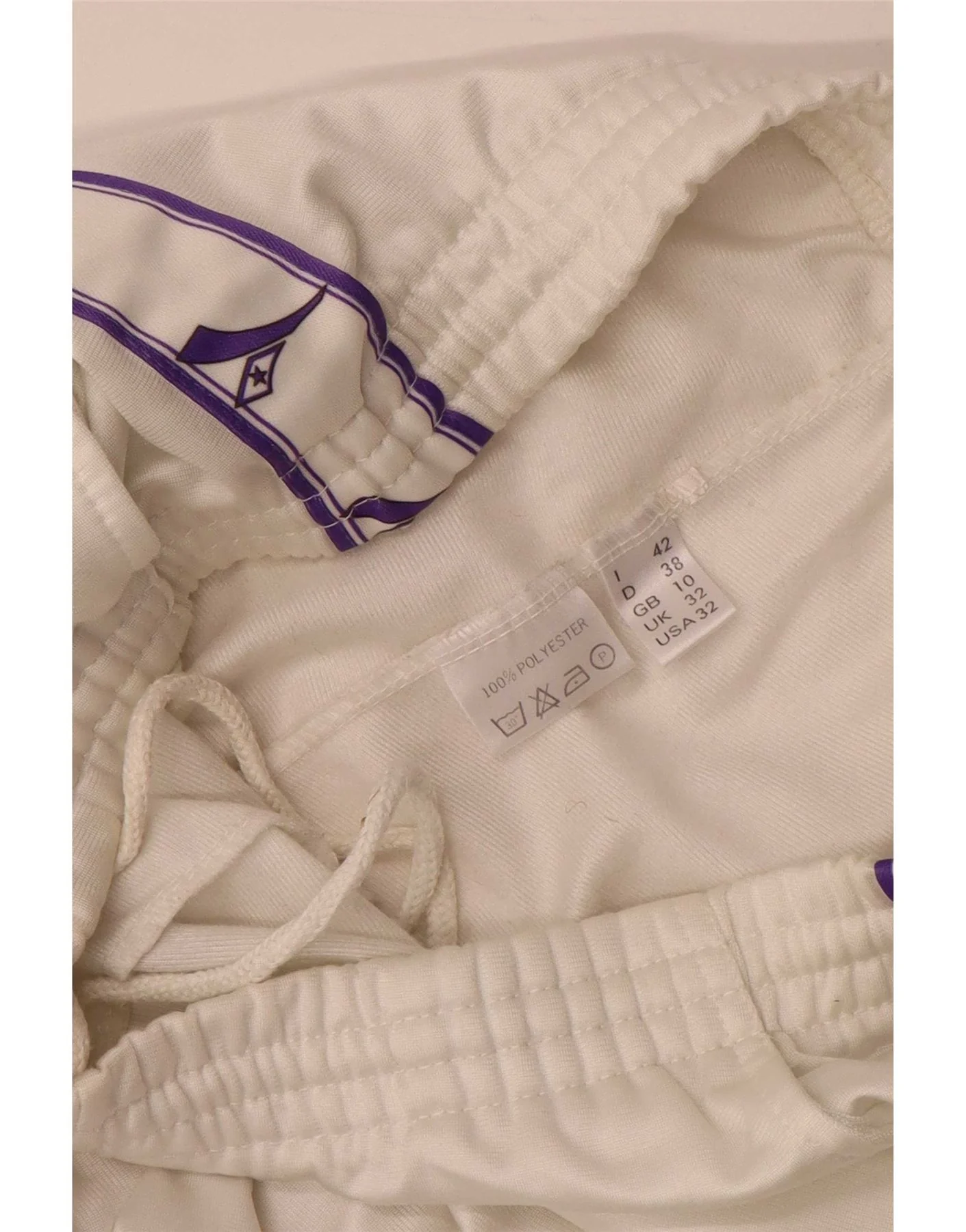 Diadora Womens Graphic Tracksuit Trousers UK 10 Small White Polyester - Image 4