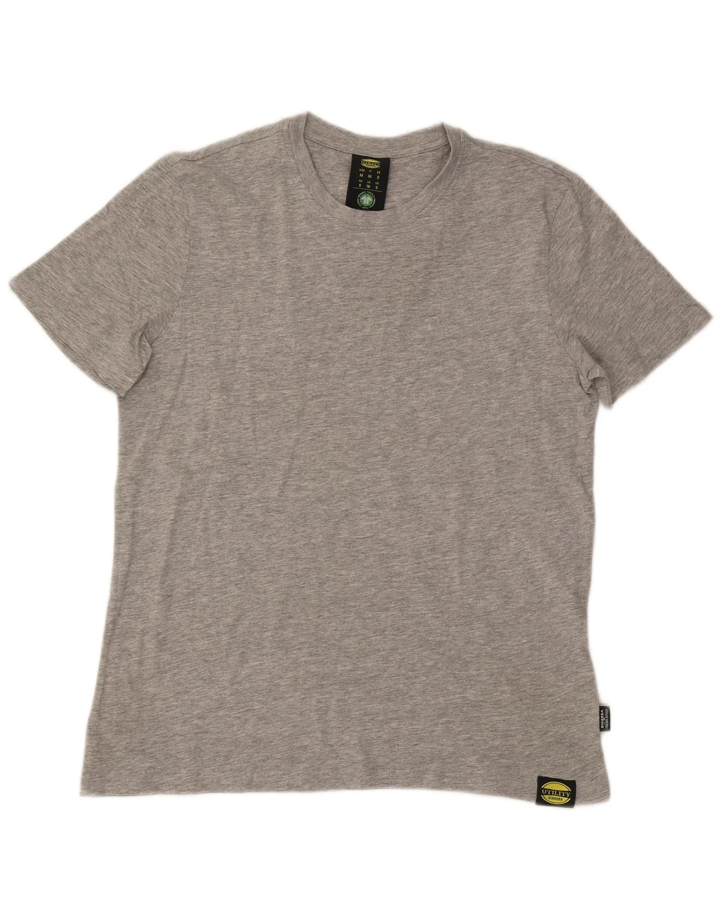 Diadora Womens T-Shirt Top UK 16 Large Grey Flecked Cotton