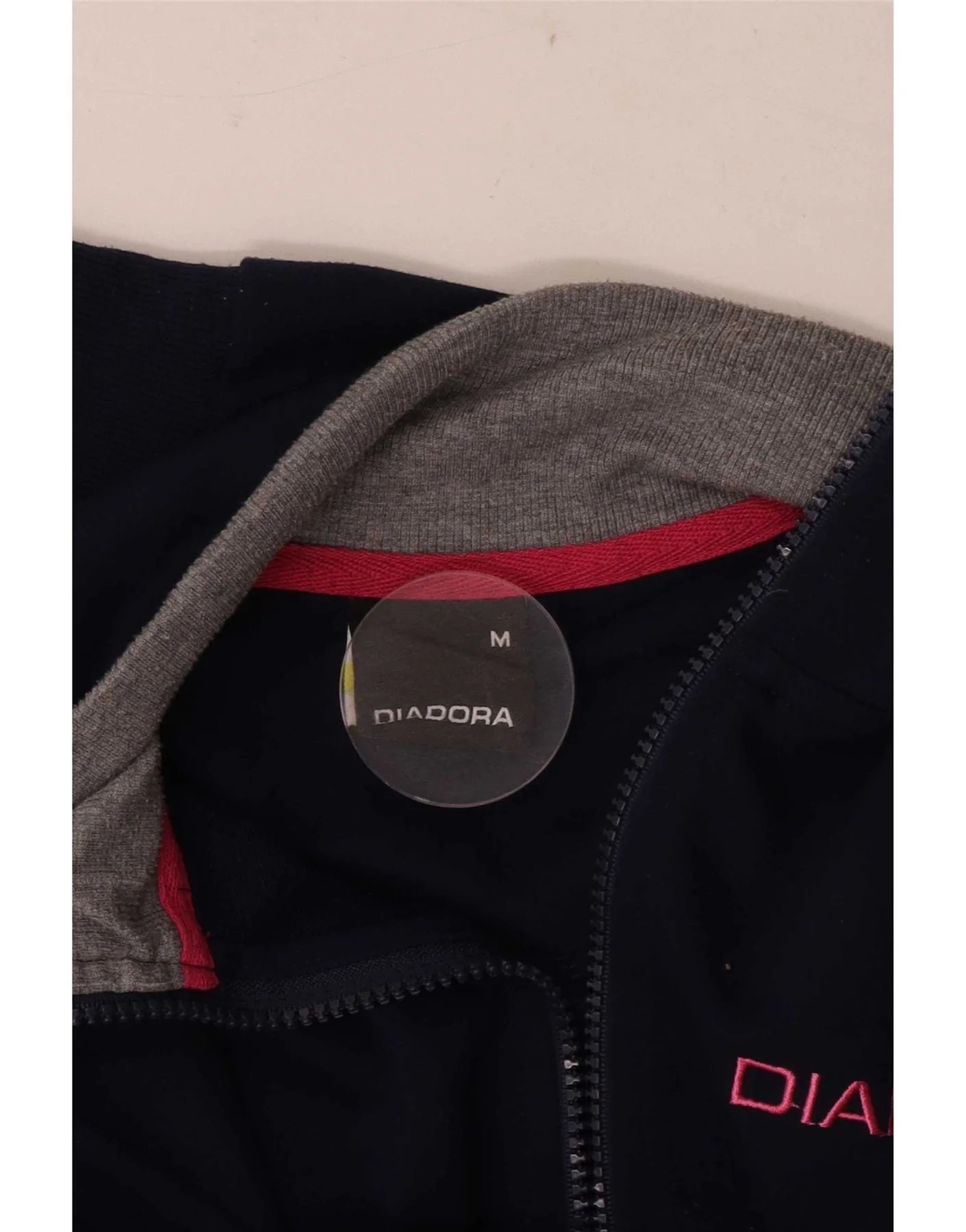 Diadora Womens Tracksuit Top Jacket UK 14 Medium Navy Blue Colourblock - Image 3