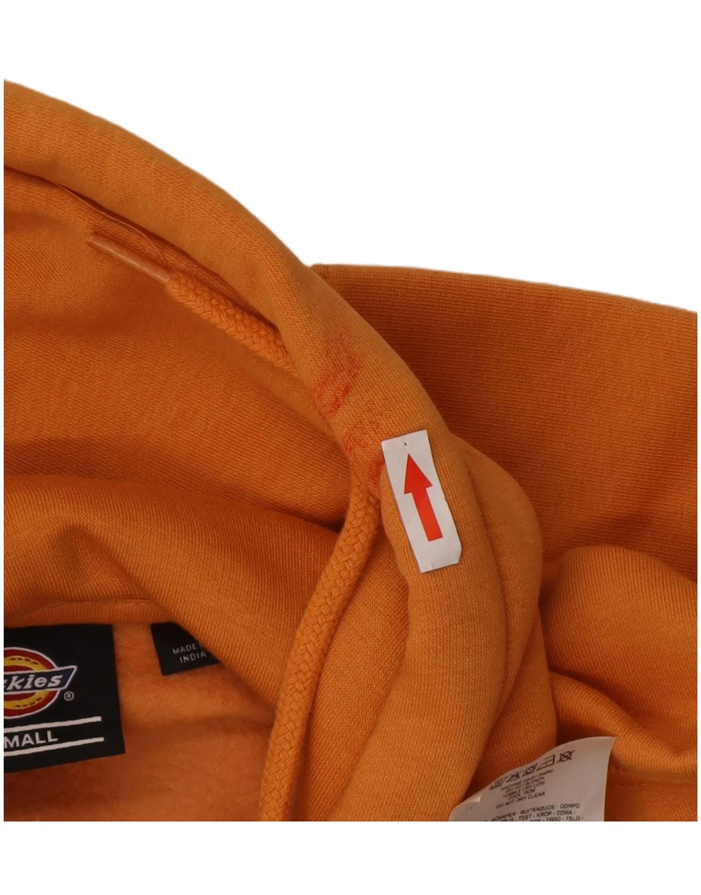Dickies Mens Hoodie Jumper XS Orange Cotton - Image 3
