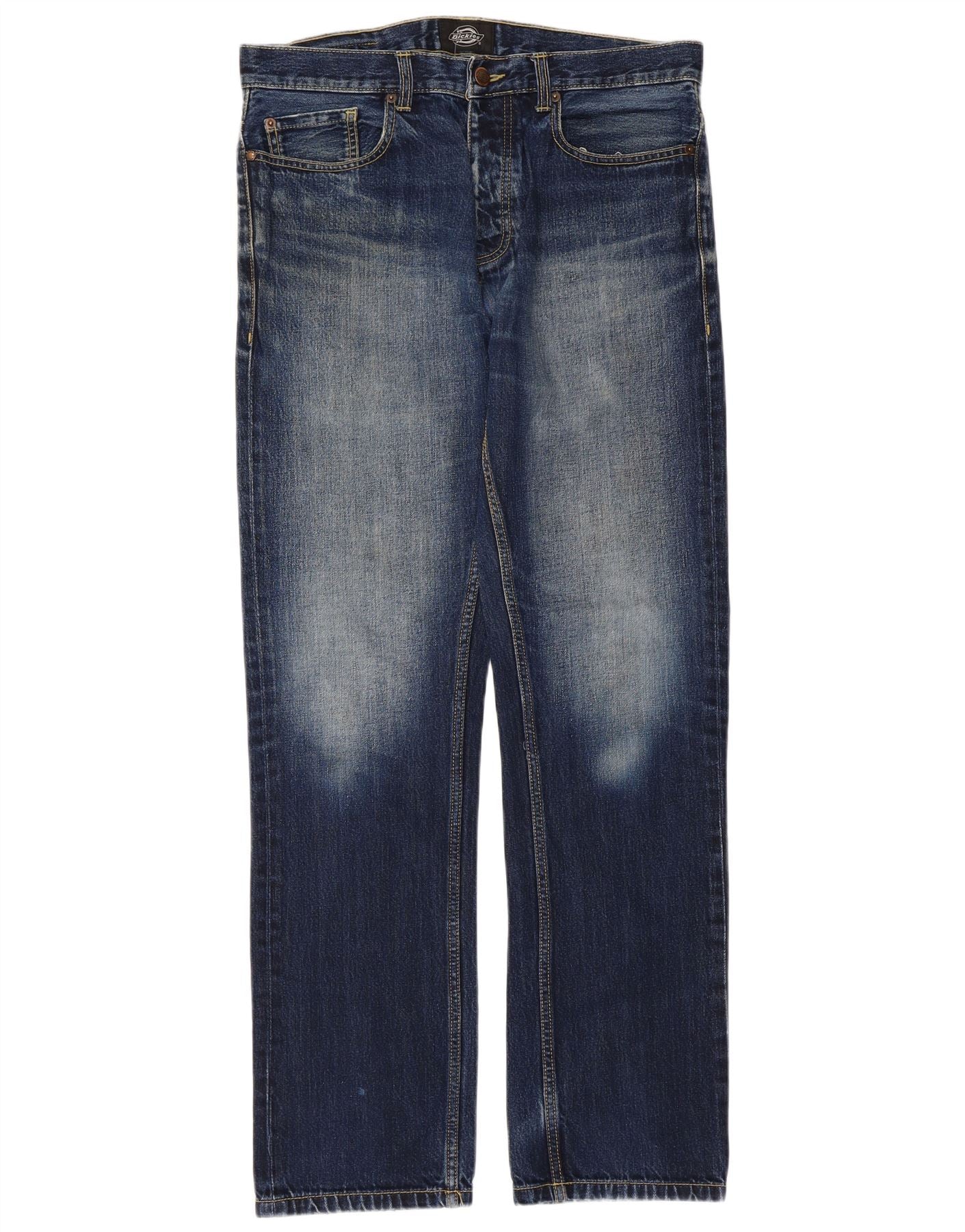 Dickies Mens Straight Jeans W33 L34 Blue Cotton