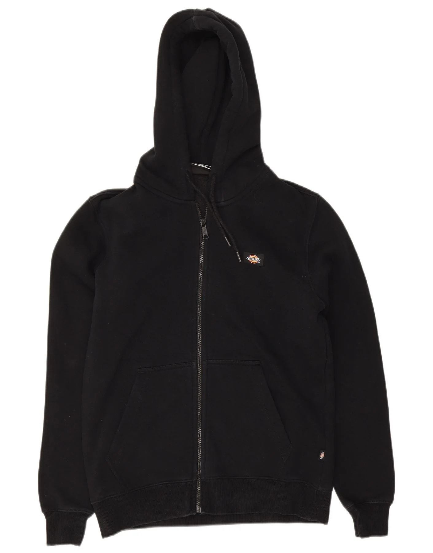 Dickies Mens Zip Hoodie Sweater Small Black Cotton