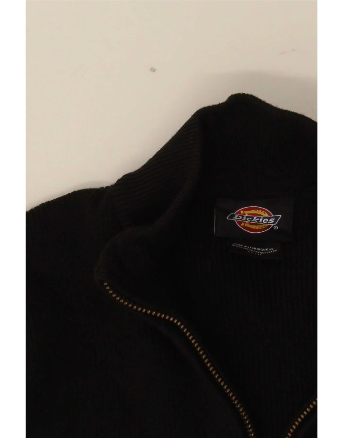 Dickies Womens Crop Cardigan Sweater UK 4 XS Black - Image 3