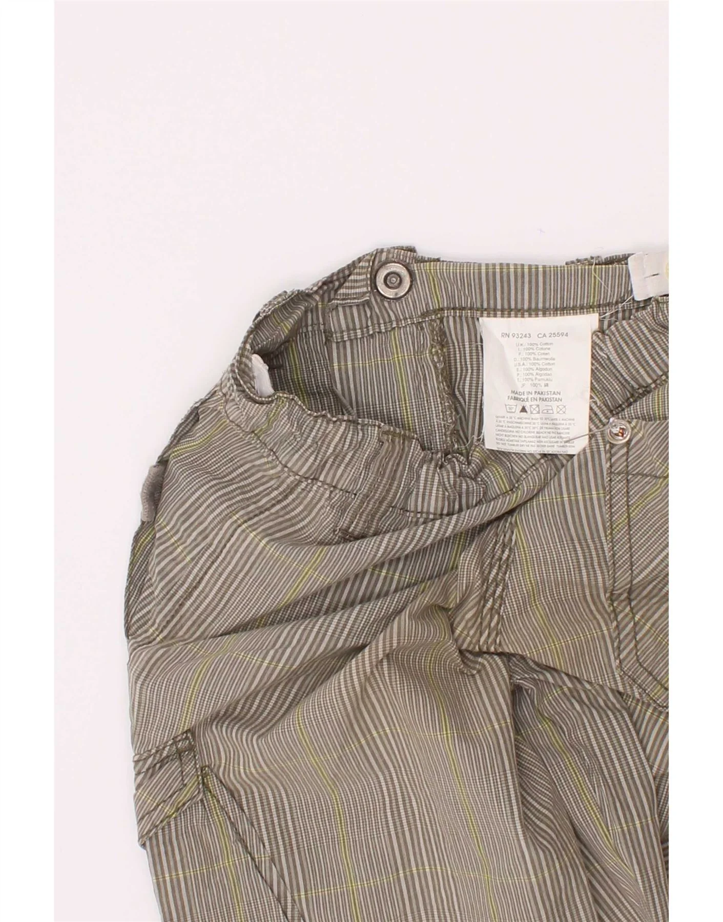 Diesel Boys Cargo Shorts 3-4 Years W22 Grey Striped Cotton - Image 3