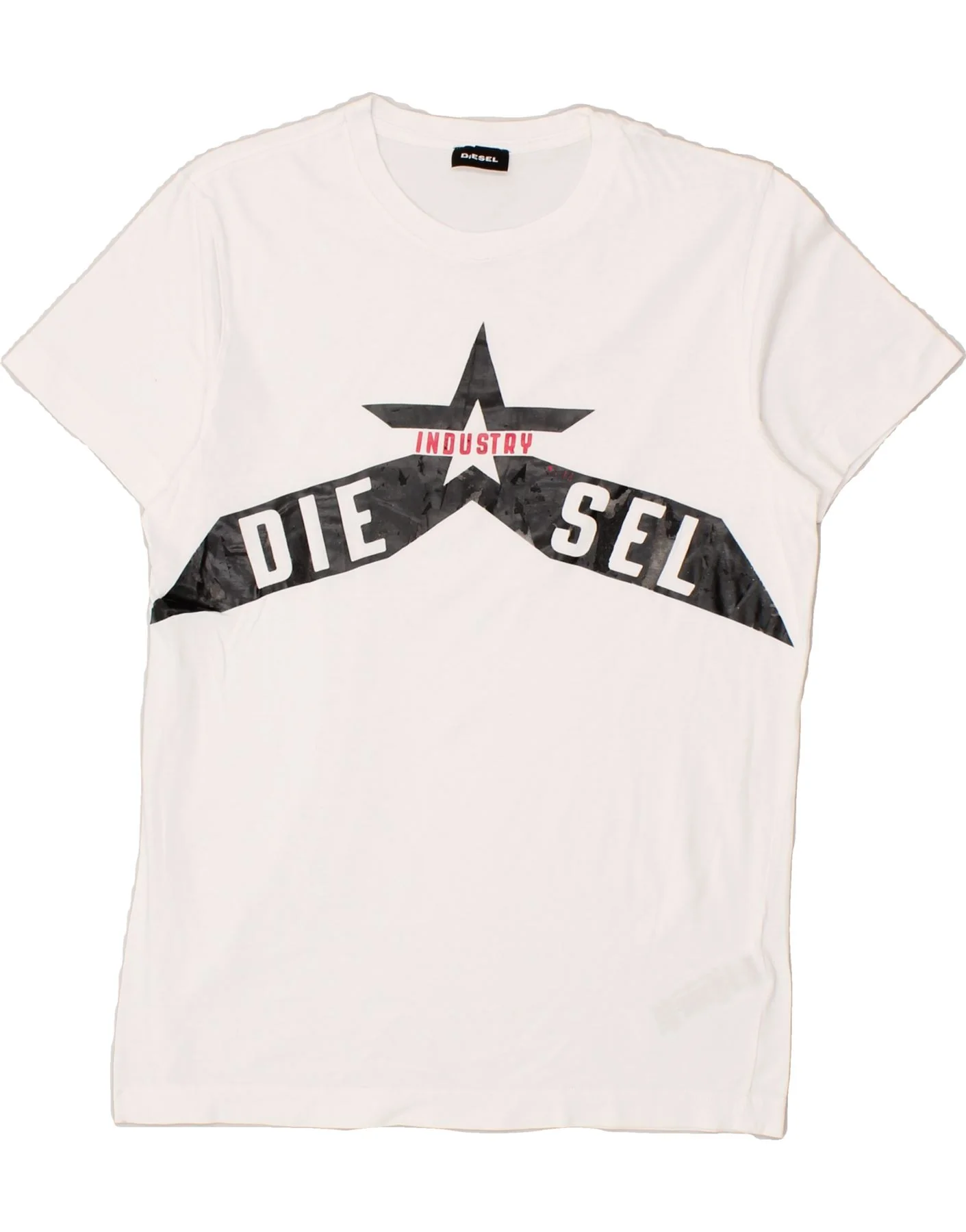 DIESEL Boys Graphic T-Shirt Top 13-14 Years White Cotton