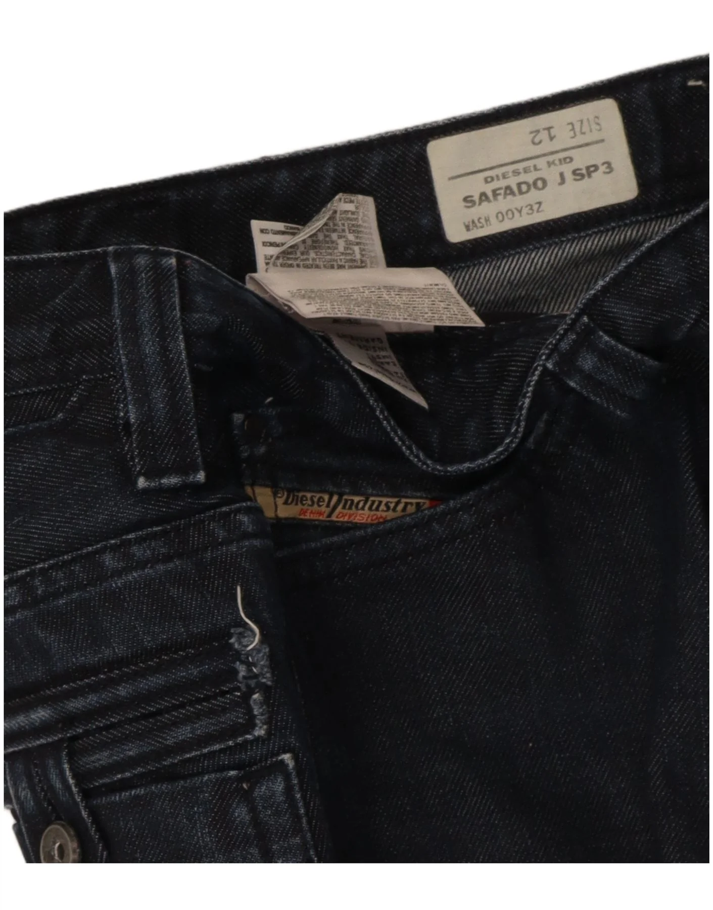 Diesel Boys Safado j Straight Jeans 11-12 Years W28 L30 Navy Blue Cotton - Image 3