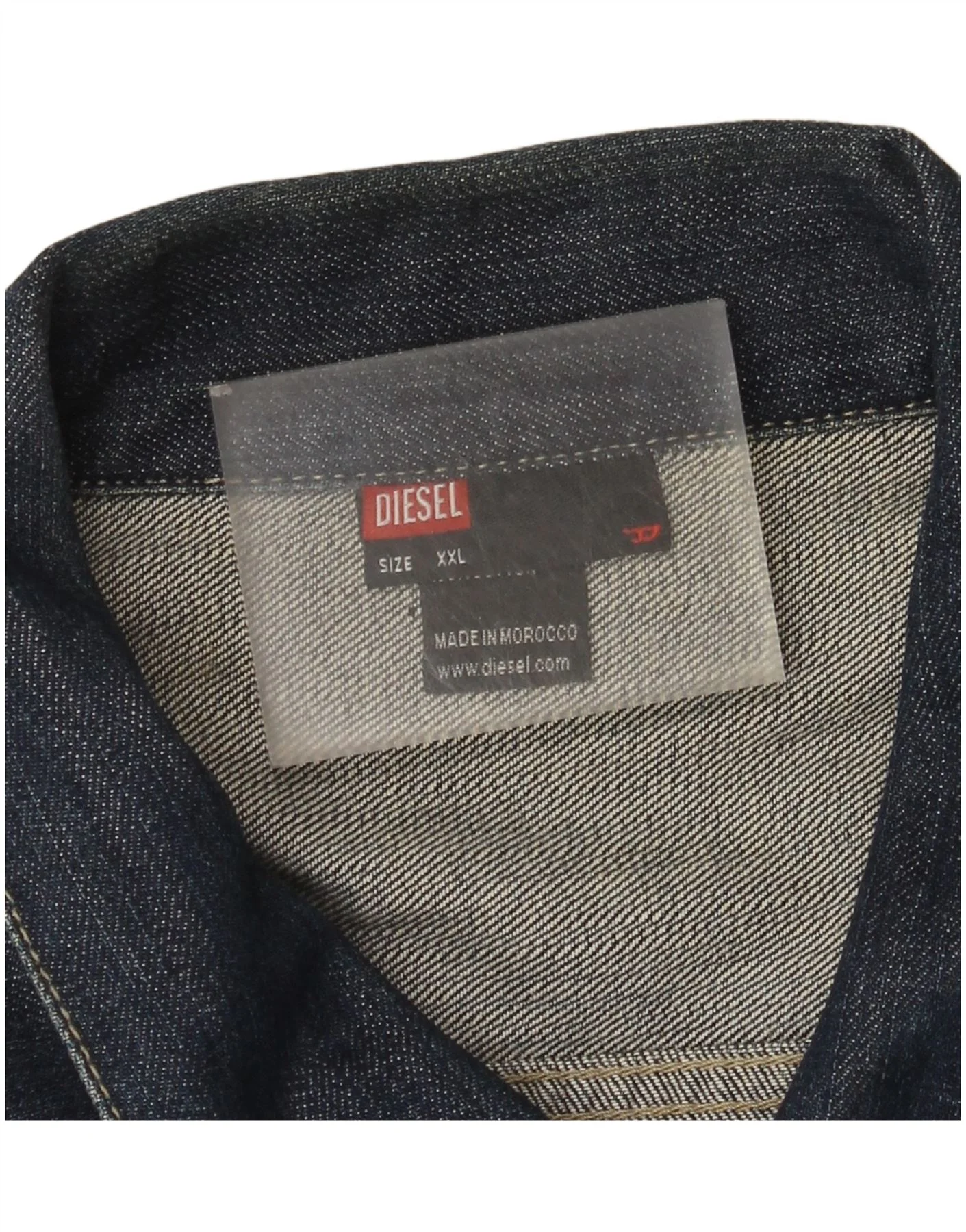 Diesel Mens Denim Jacket UK 44 2XL Navy Blue Cotton - Image 4