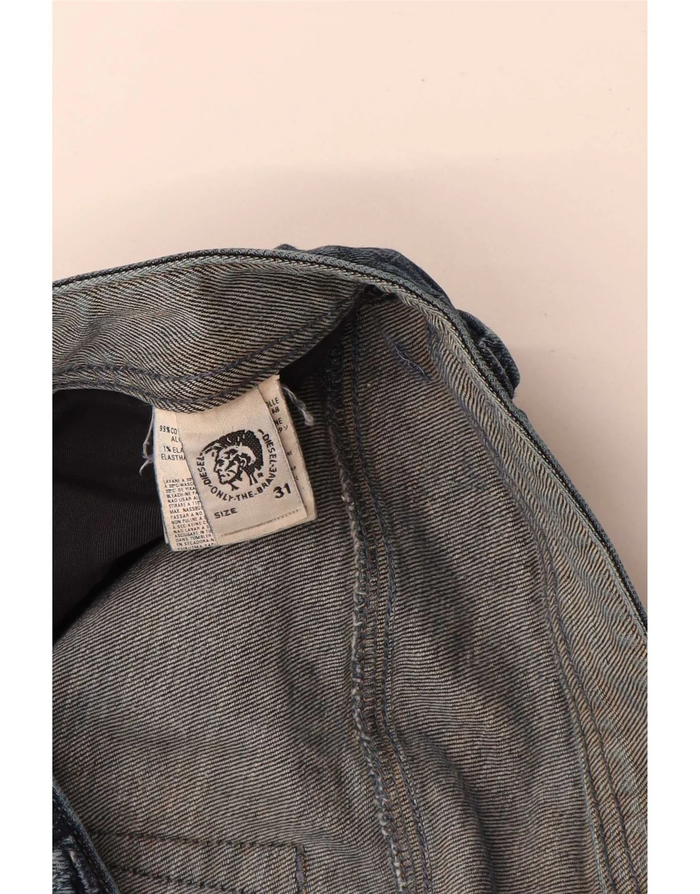 Diesel Mens Distressed Straight Jeans W31 L32 Blue Cotton - Image 3
