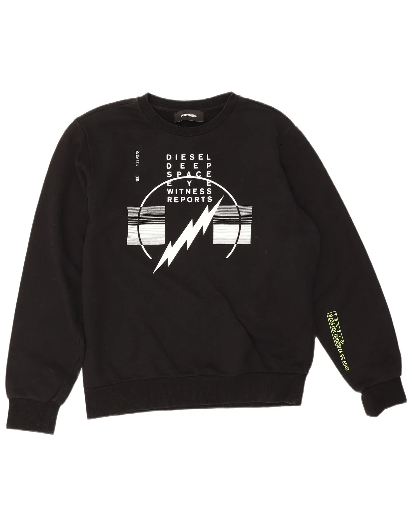 Diesel Mens Graphic Sweatshirt Jumper Medium Black