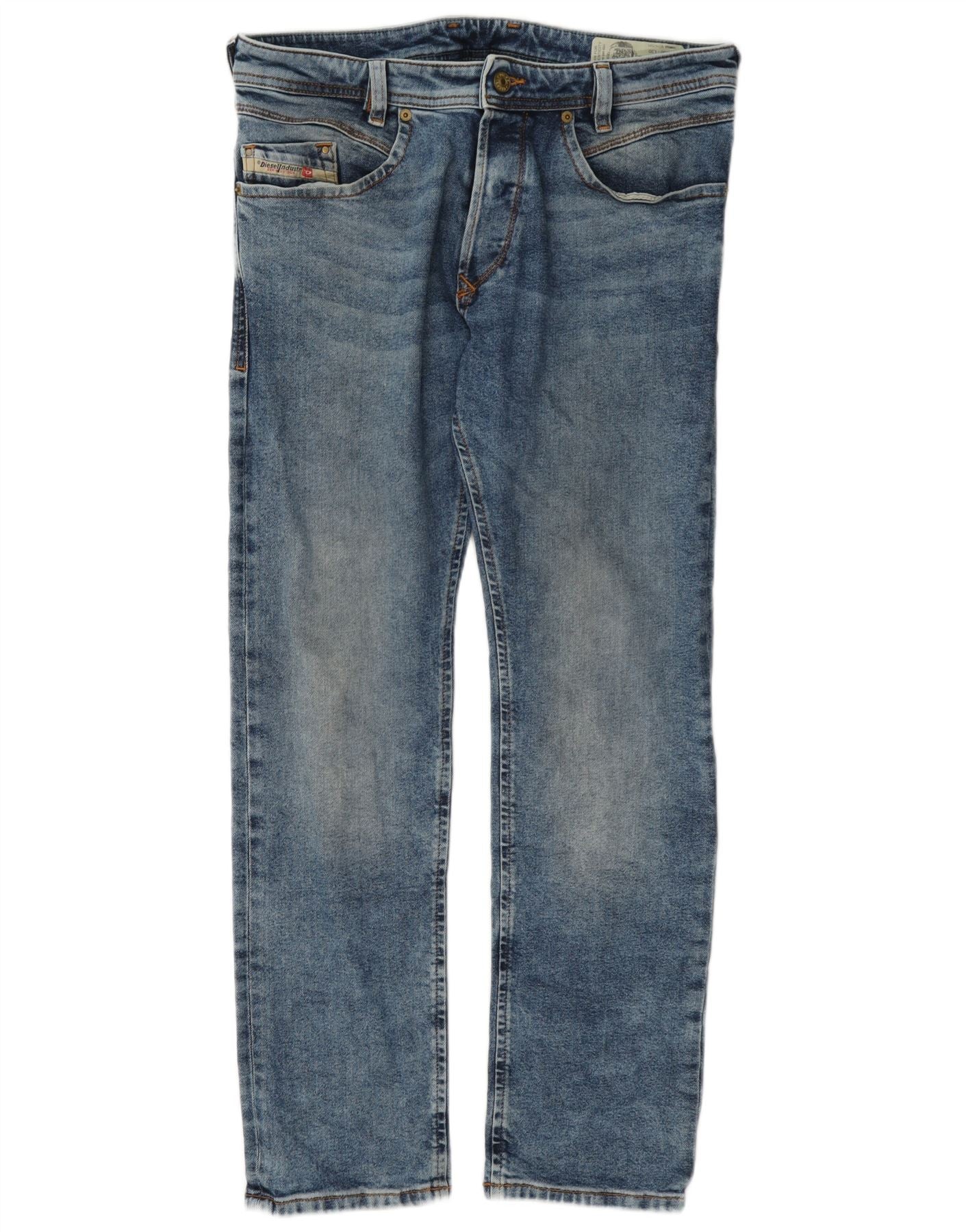 Diesel Mens Iakop Regular Slim Tapered Jeans W30 L30 Blue Cotton