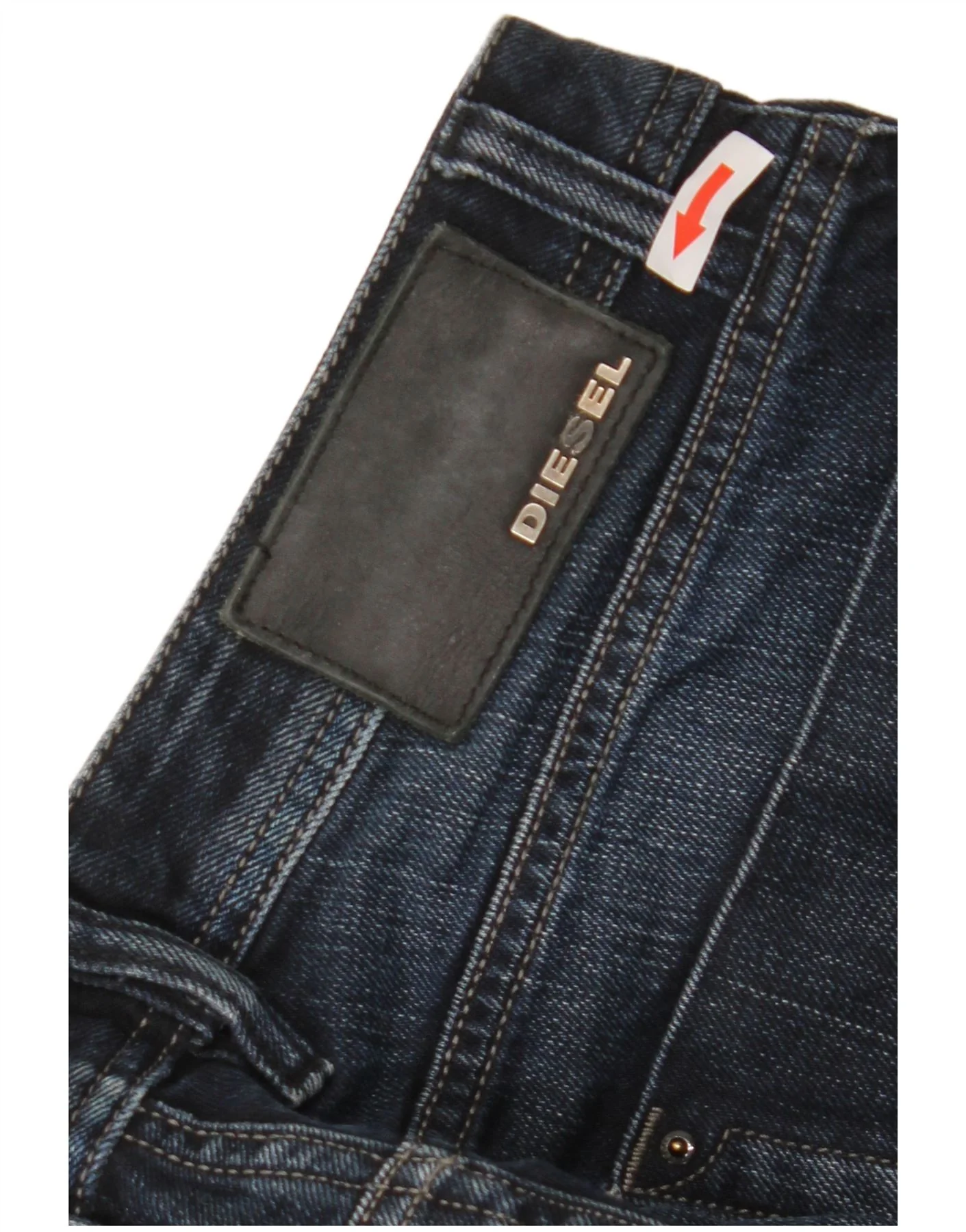 Diesel Mens Kurren Straight Jeans W32 L30 Navy Blue Cotton - Image 3