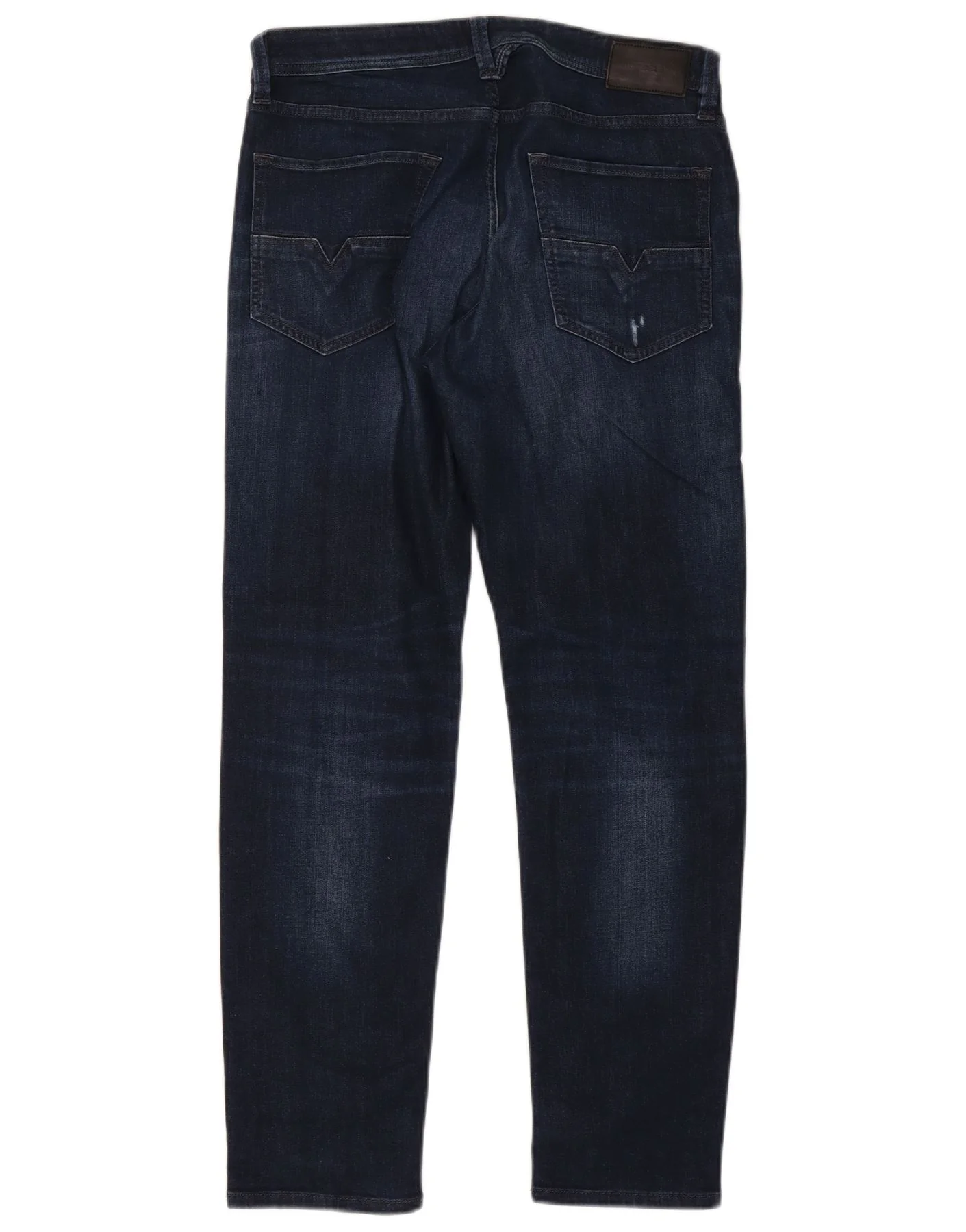 Diesel Mens Larkee-Beex Distressed Regular Tapered Jeans W31 L30 Navy Blue - Image 2