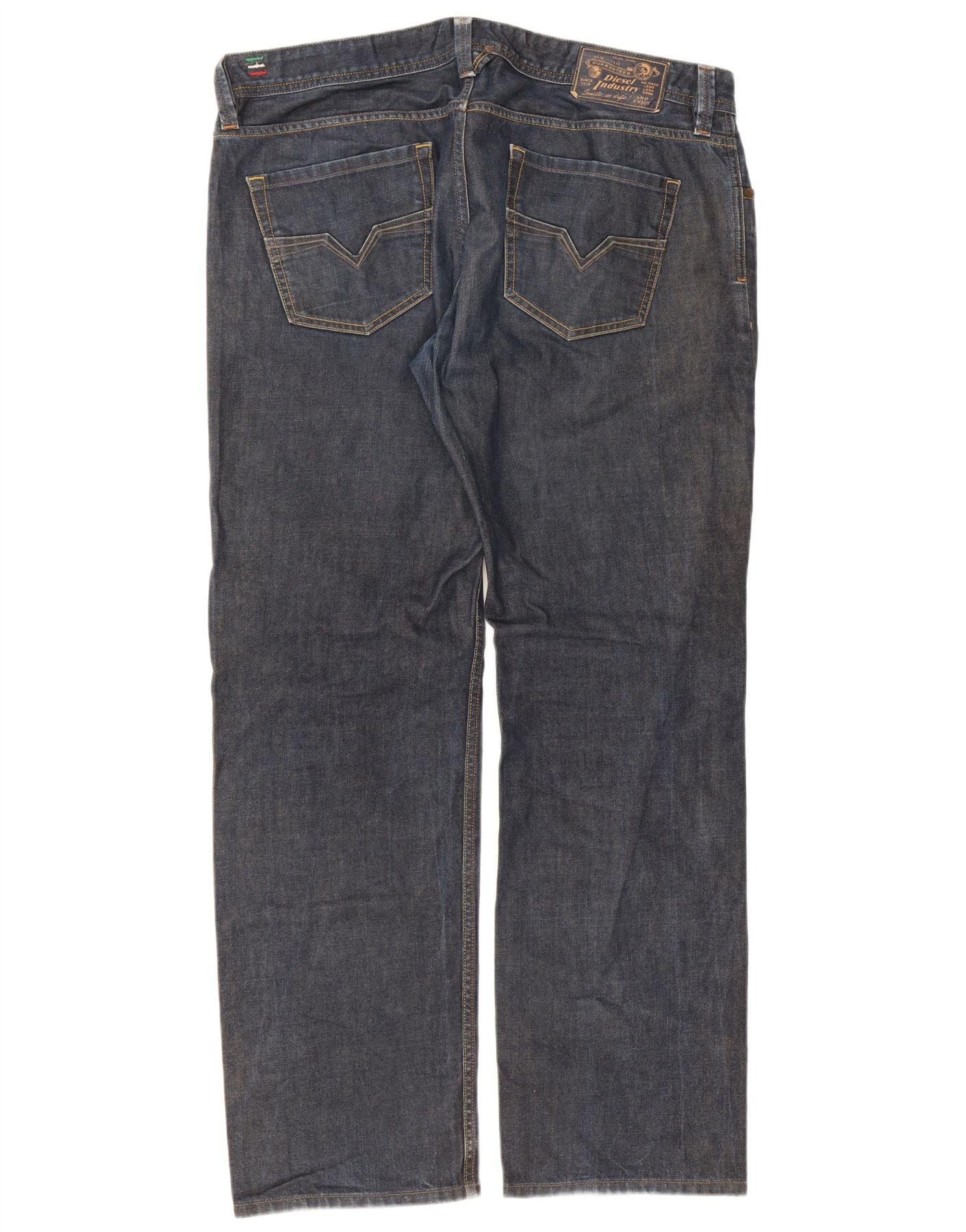 Diesel Mens Larkee Regular Straight Jeans W38 L32 Blue Cotton - Image 2
