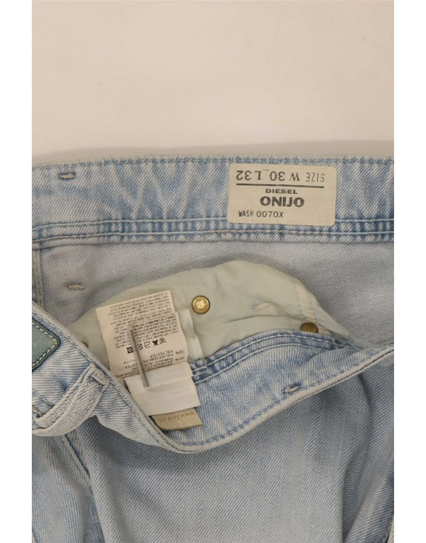 Diesel Mens Onijo Straight Jeans W30 L32 Blue Cotton - Image 3