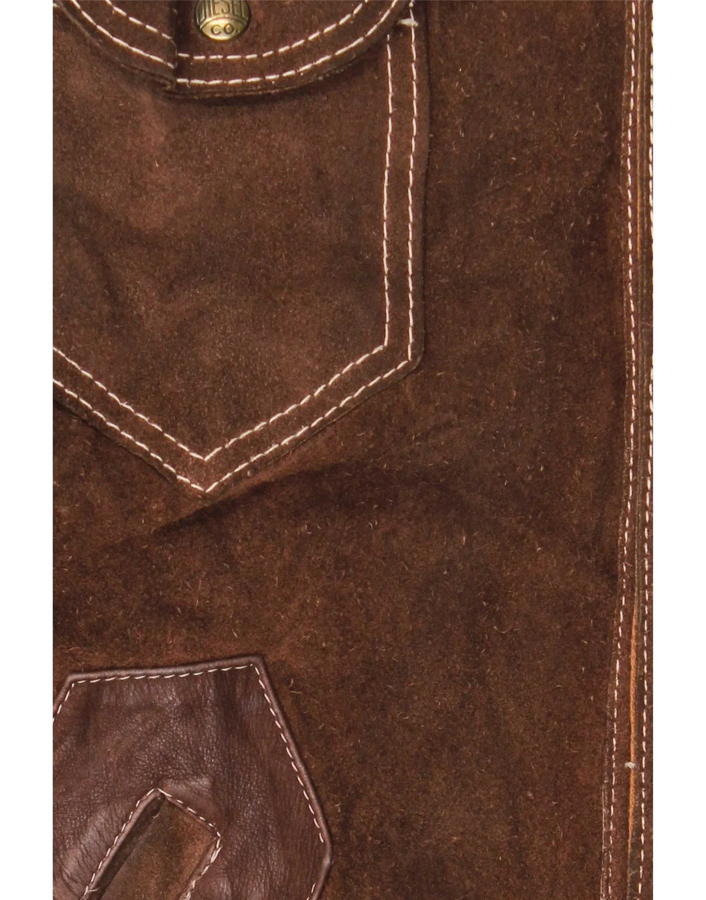 Diesel Mens Reversible Jacket UK 40 Large Brown Plaid Leather - Image 3