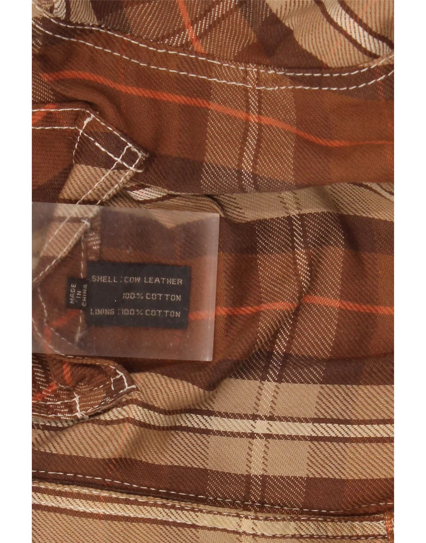 Diesel Mens Reversible Jacket UK 40 Large Brown Plaid Leather - Image 9