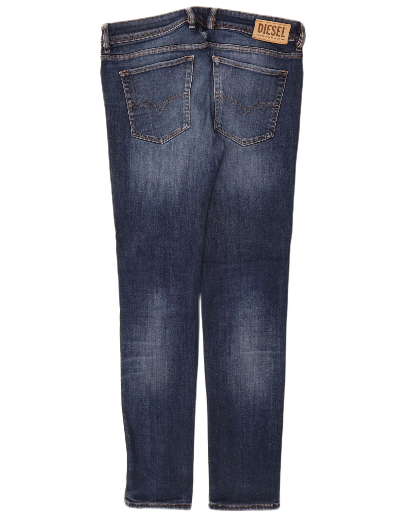 Diesel Mens Sleenker Distressed Skinny Jeans W33 L32 Blue Cotton - Image 2