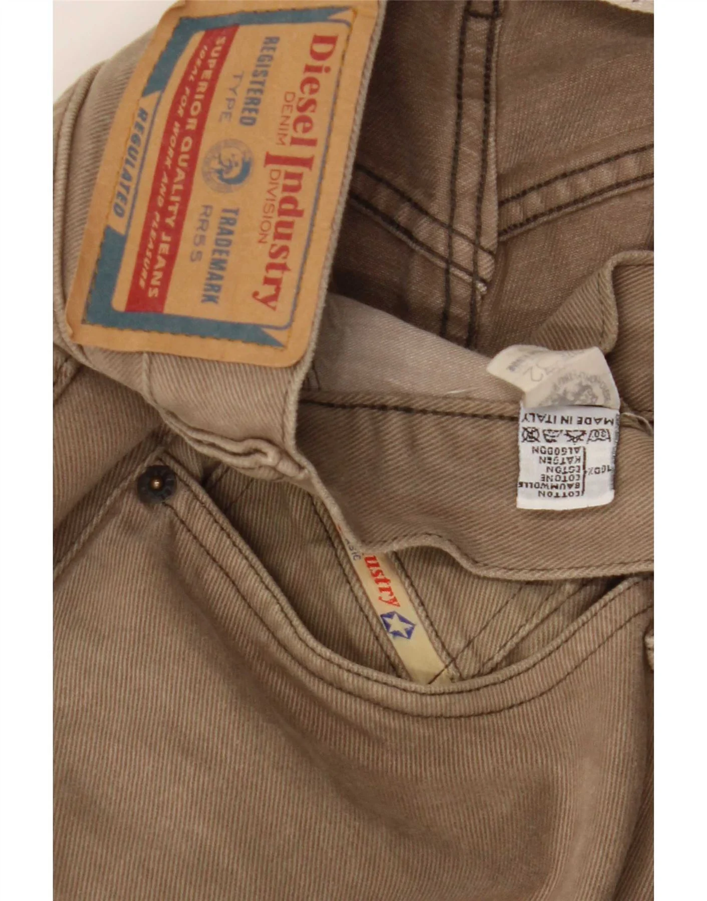 Diesel Mens Straight Jeans W32 L33 Brown Cotton - Image 4