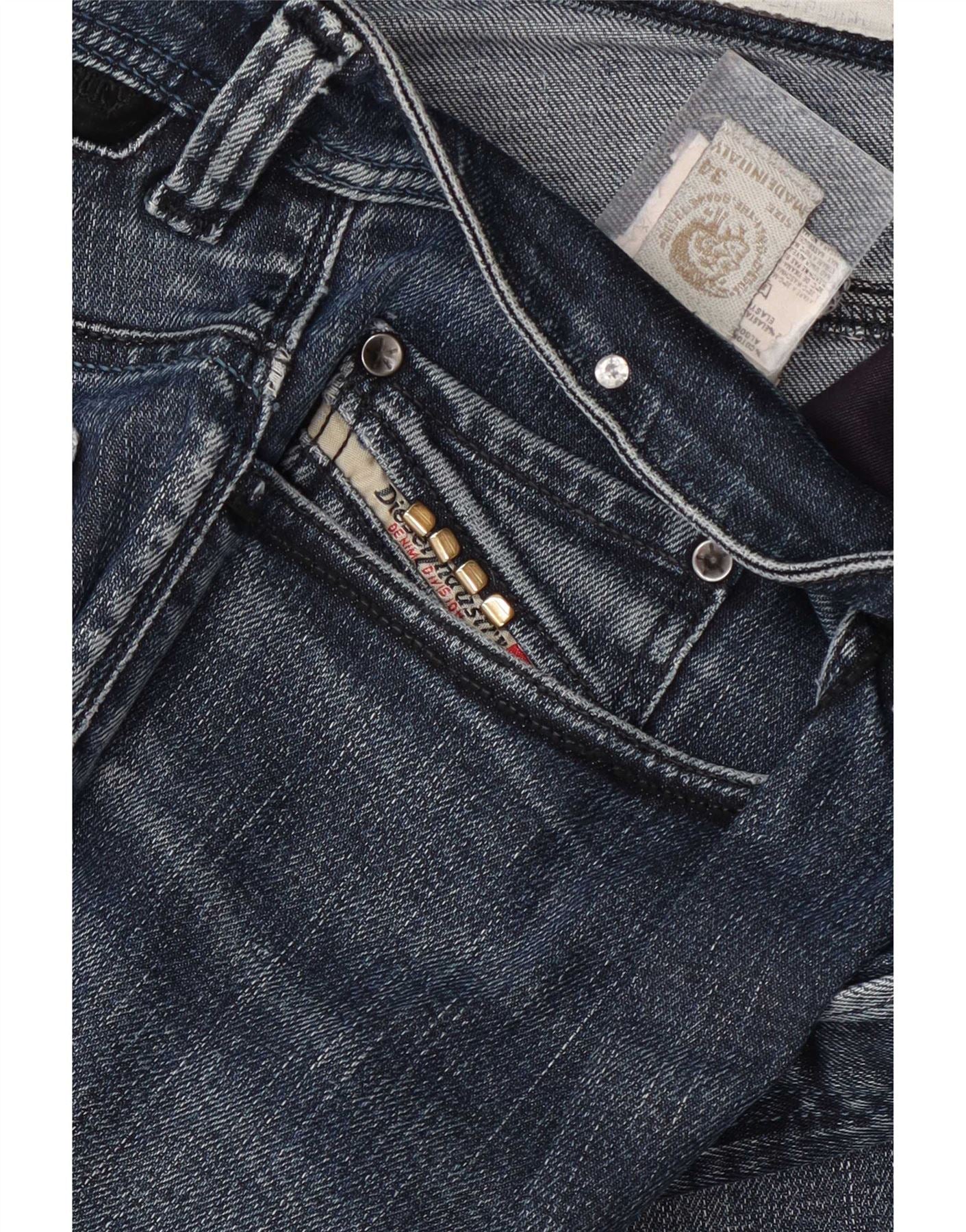 Diesel Mens Straight Jeans W34 L33 Blue Cotton - Image 3
