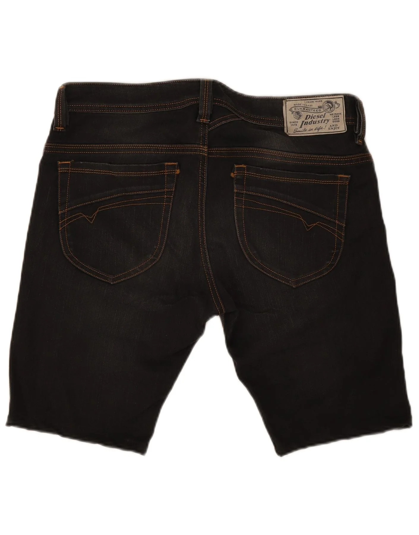 Diesel Mens Thanaz Slim Skinny Denim Shorts W32 Medium Black Cotton - Image 2